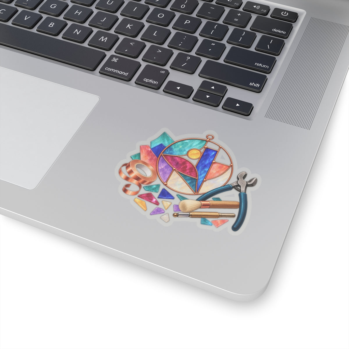 Abstract Stained Glass Suncatcher Workshop Sticker