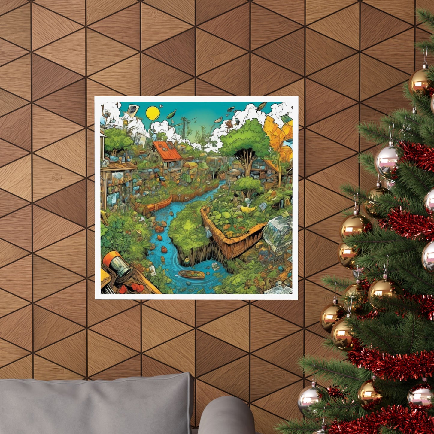 Whimsical Garden Stream Nature Gift Art Poster