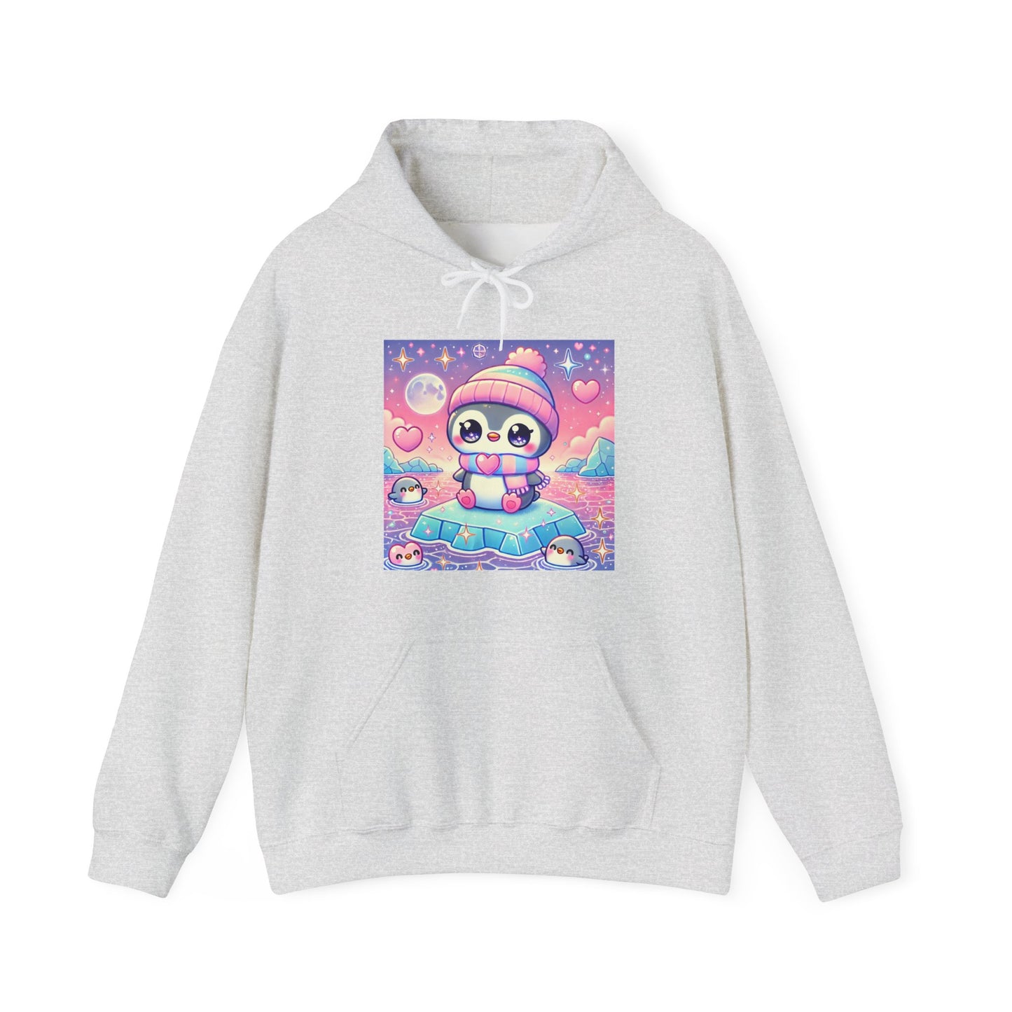 Cute Winter Penguin Ice Floe Kawaii Art Hoodie