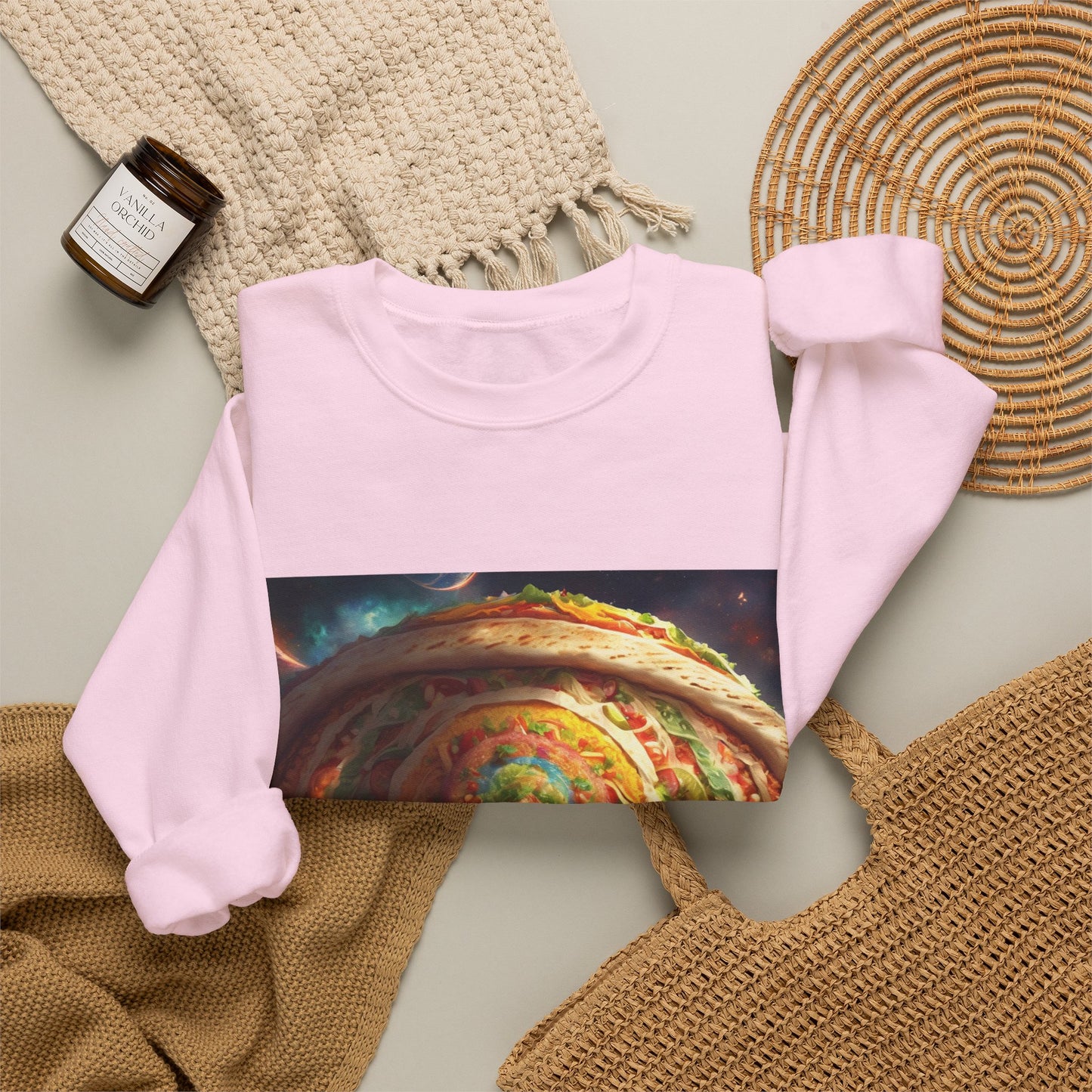 Cosmic Taco Portal Surreal Food Fantasy Art Sweatshirt