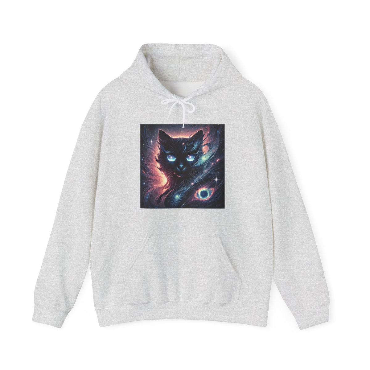 Cosmic Black Cat Galaxy Celestial Hoodie