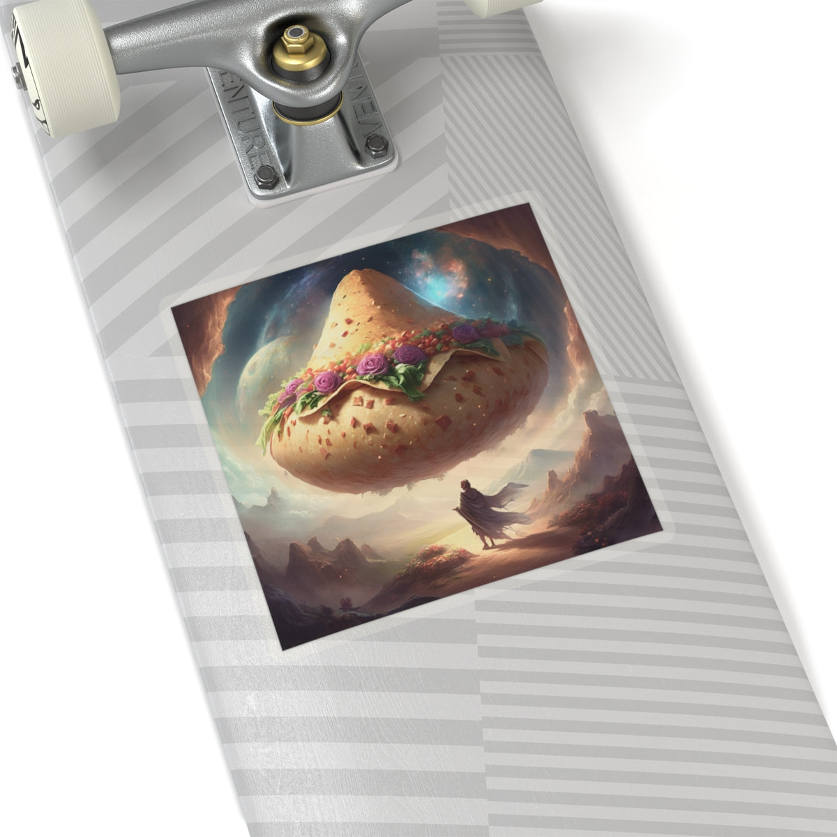 Cosmic Taco Planetoid Surreal Food Fantasy Art Sticker