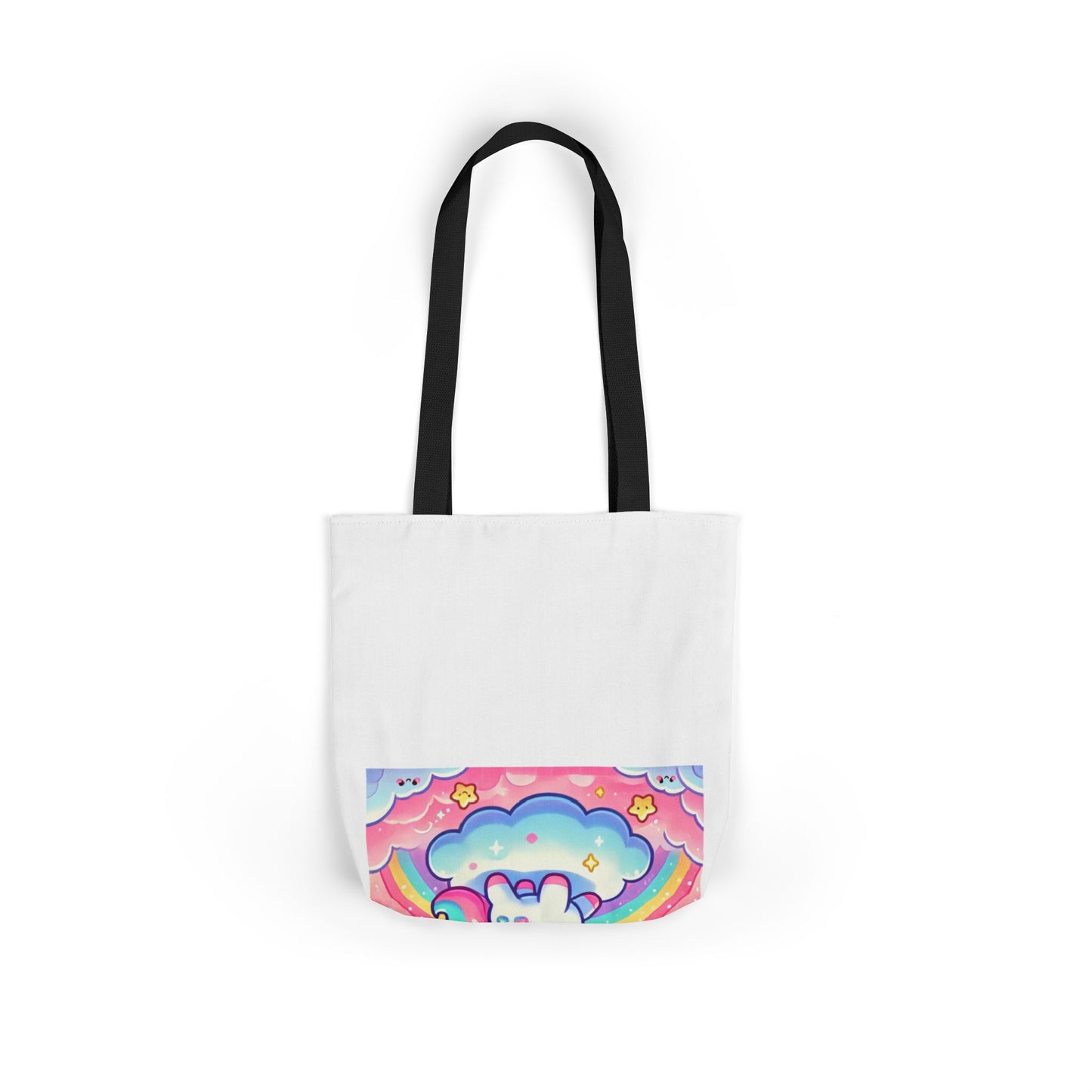 Pastel Rainbow Unicorn Cloud Kawaii Canvas Tote Bag