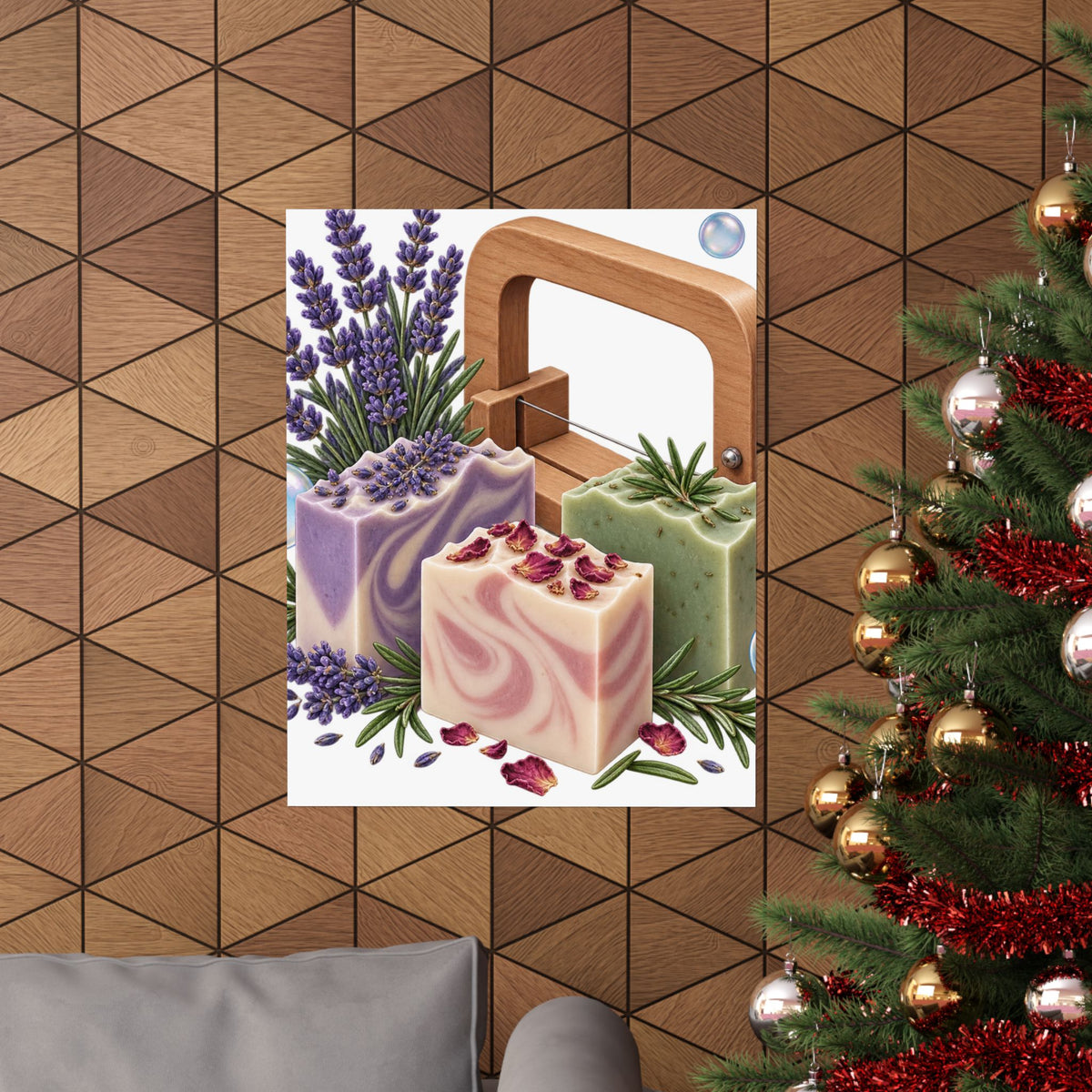 Botanical Soap Making Lavender and Herbs Poster