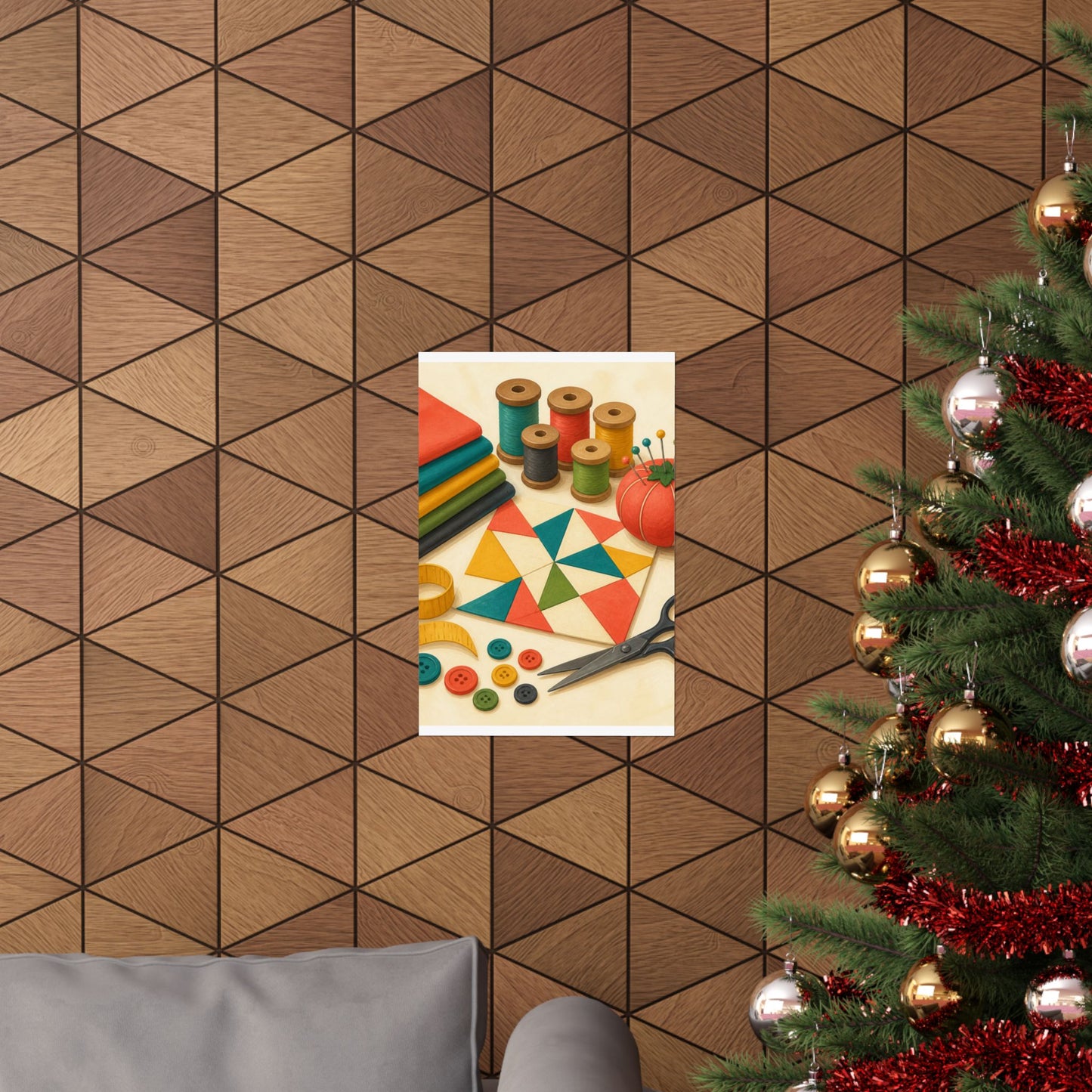 Colorful Sewing and Quilting Hobby Poster