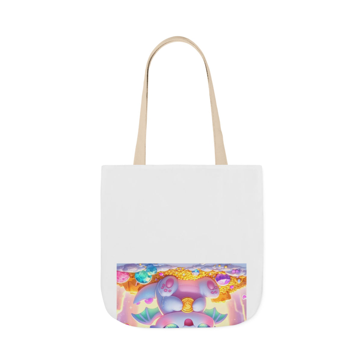 Pastel Treasure Dragon Kawaii Fantasy Canvas Tote Bag
