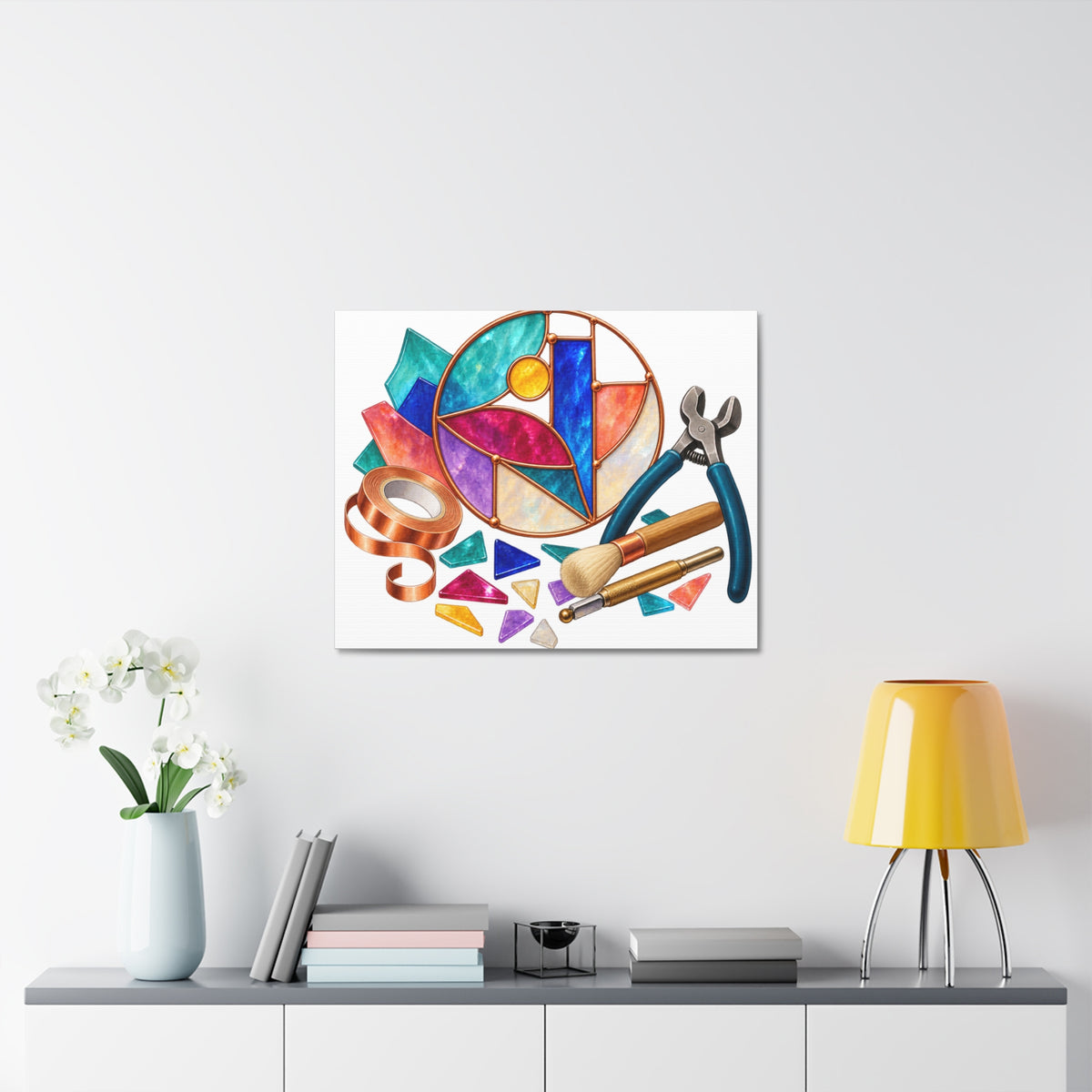 Abstract Stained Glass Suncatcher Workshop Canvas
