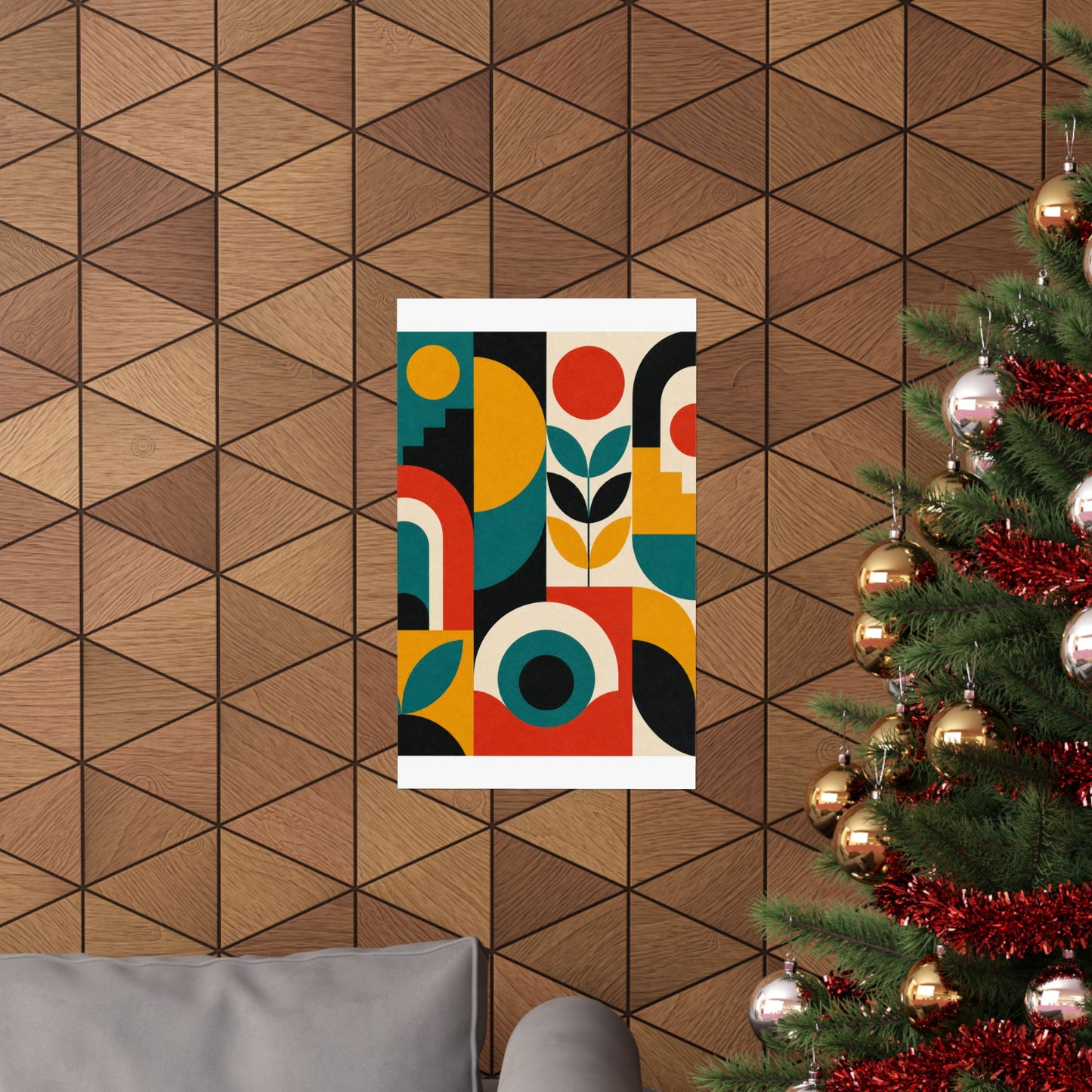 Mid Century Arches Botanical Geometric Abstract Poster