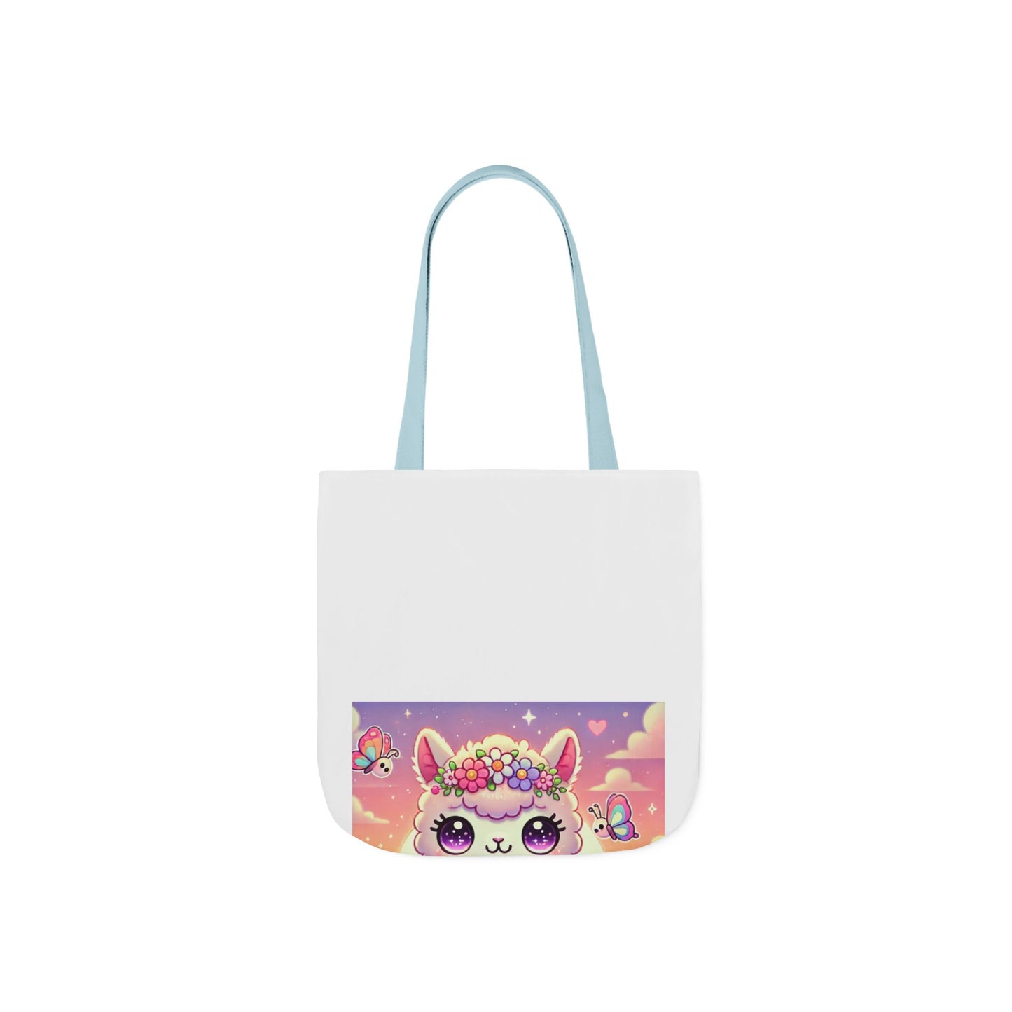 Pastel Floral Alpaca Garden Kawaii Canvas Tote Bag