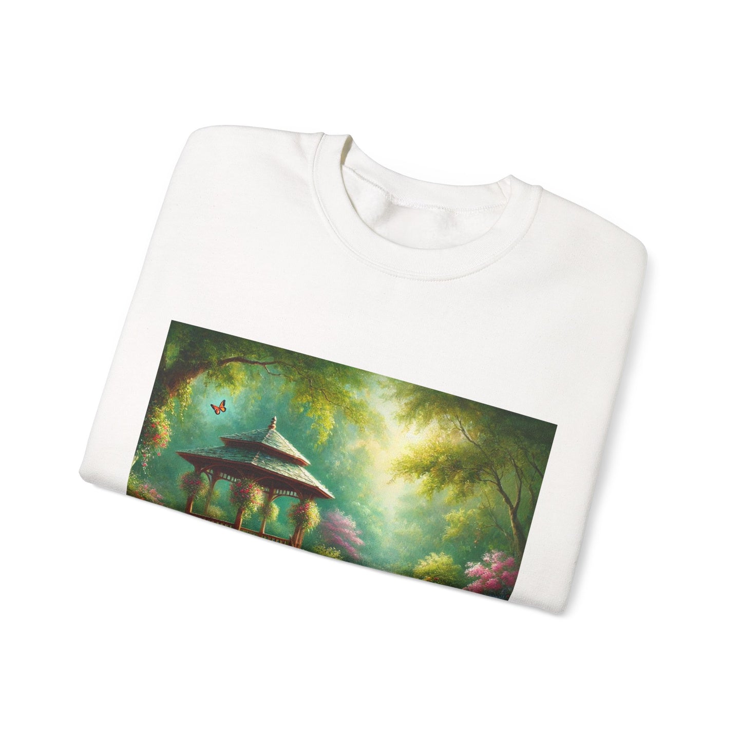 Spring Garden Gazebo Floral Landscape Sweatshirt