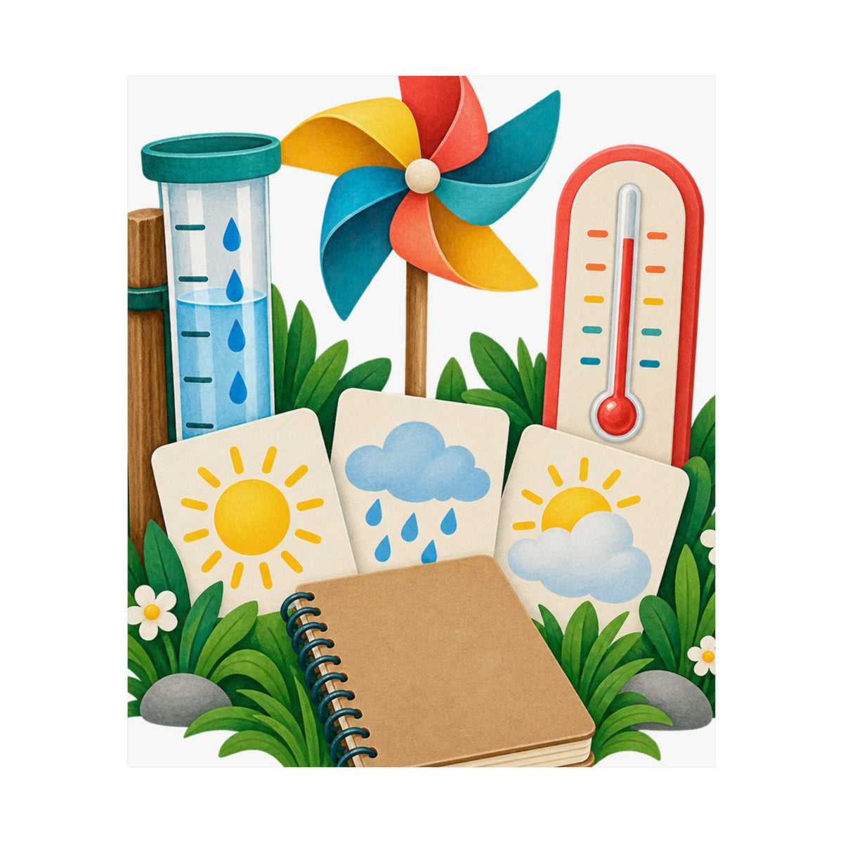 Colorful Backyard Weather Watching Kit Poster