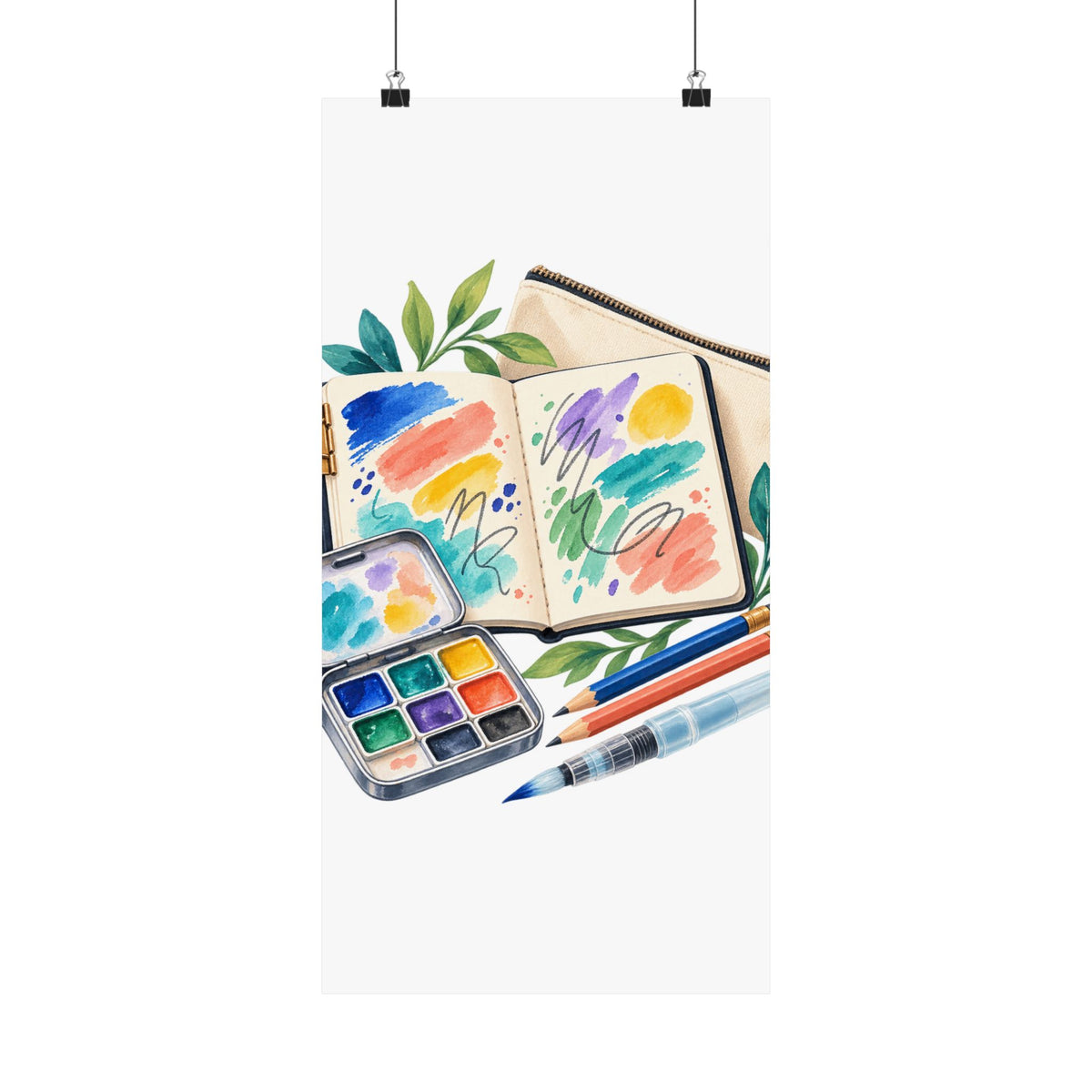Colorful Urban Sketching Travel Kit Poster