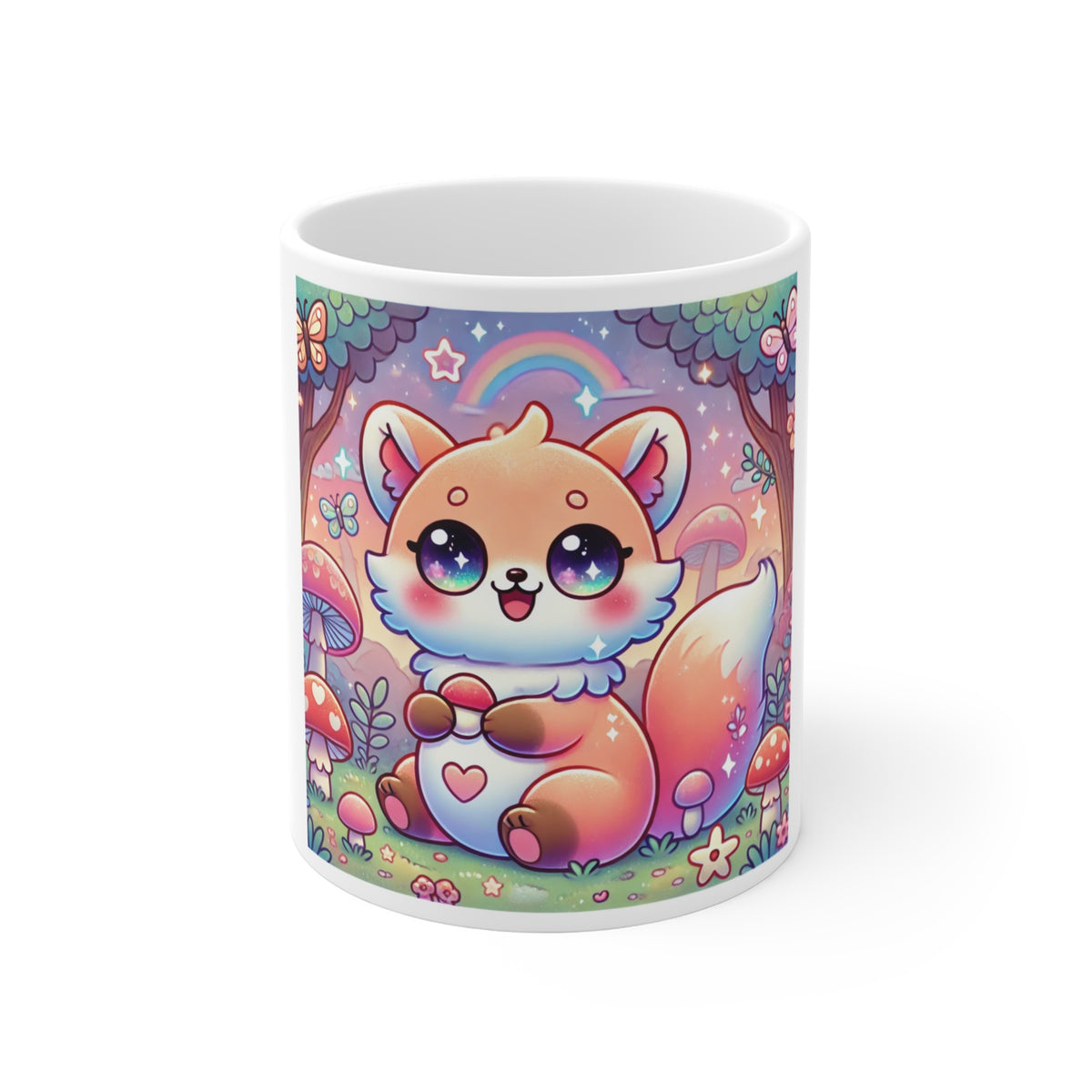 Pastel Woodland Fox Mushroom Kawaii Coffee Mug