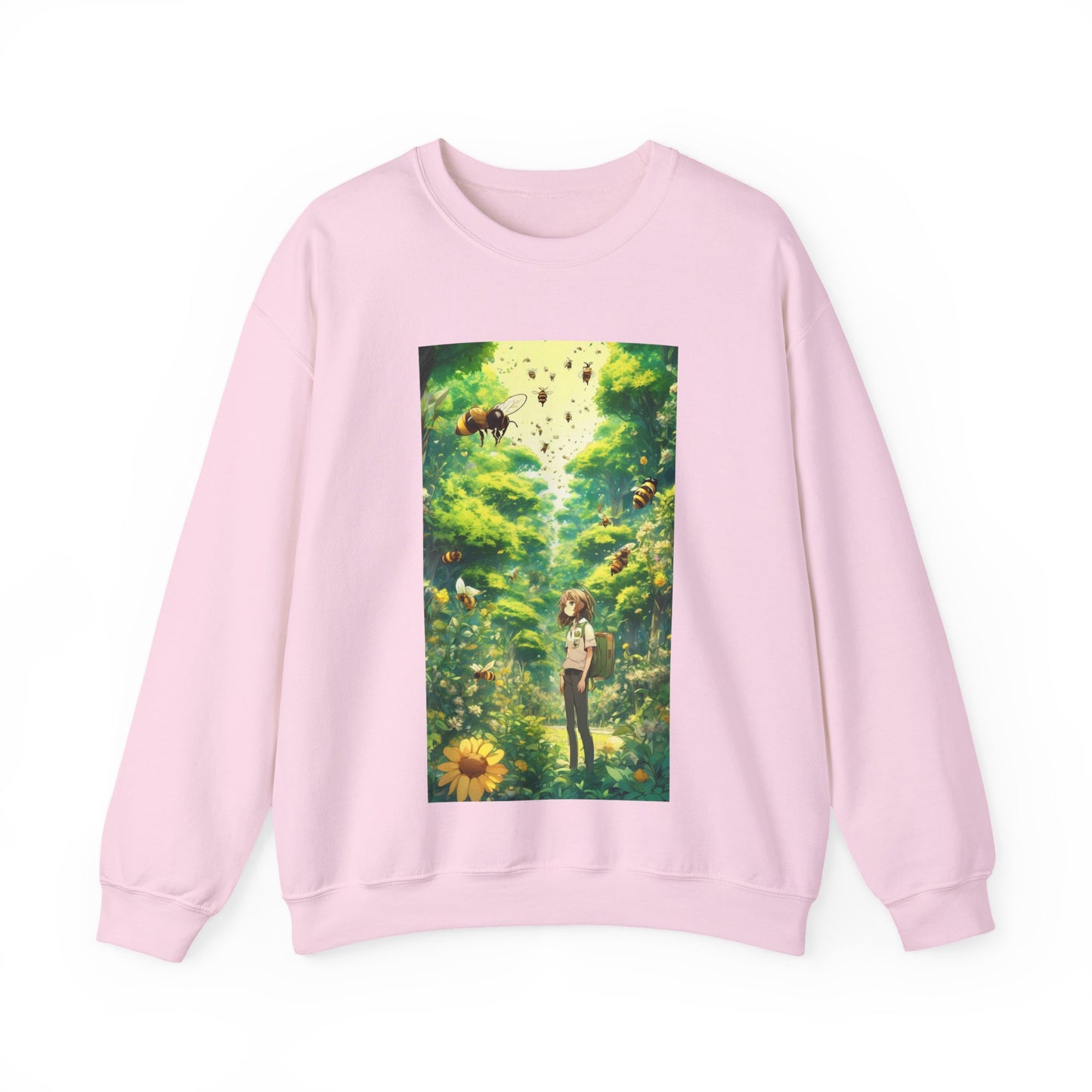 Bee Garden Explorer Anime Nature Art Sweatshirt