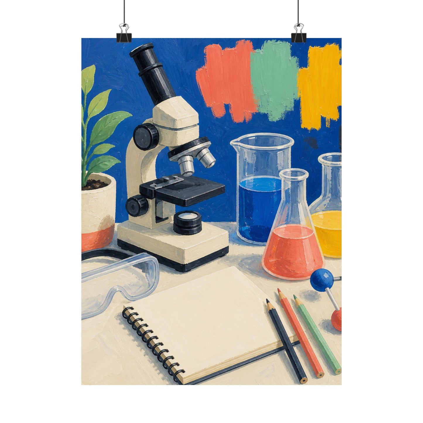 Colorful Science Lab Learning Art Poster