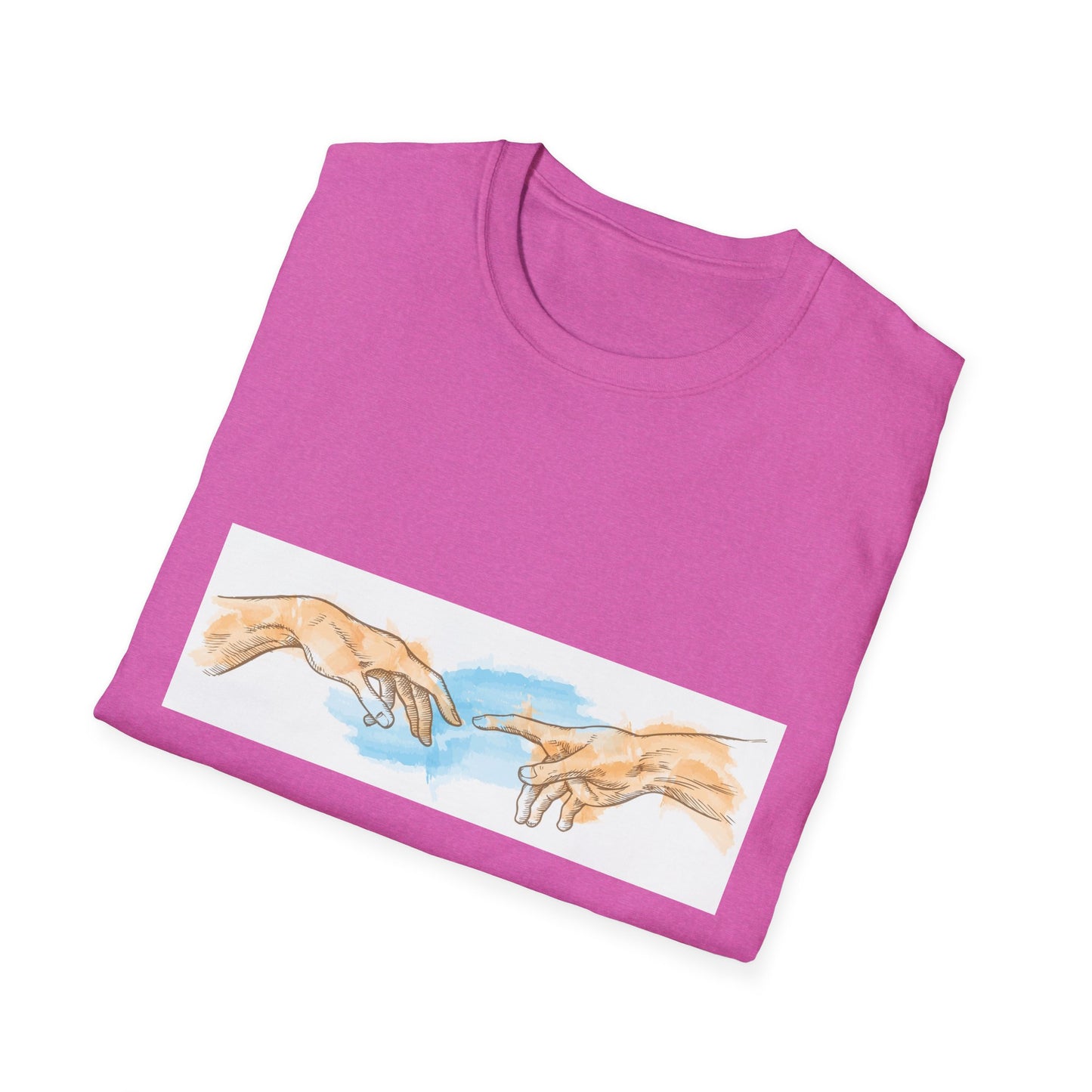 Creation of Adam Hands Graphic T-Shirt Michelangelo Inspired Art Tee Minimal Renaissance Aesthetic Inspired Unisex Shirt