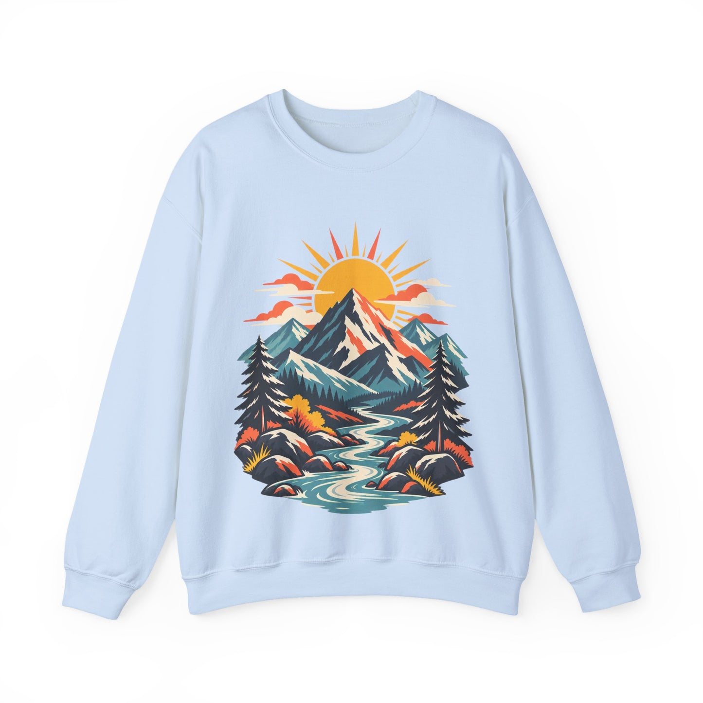 Alpine Sunrise River Mountain Adventure Sweatshirt
