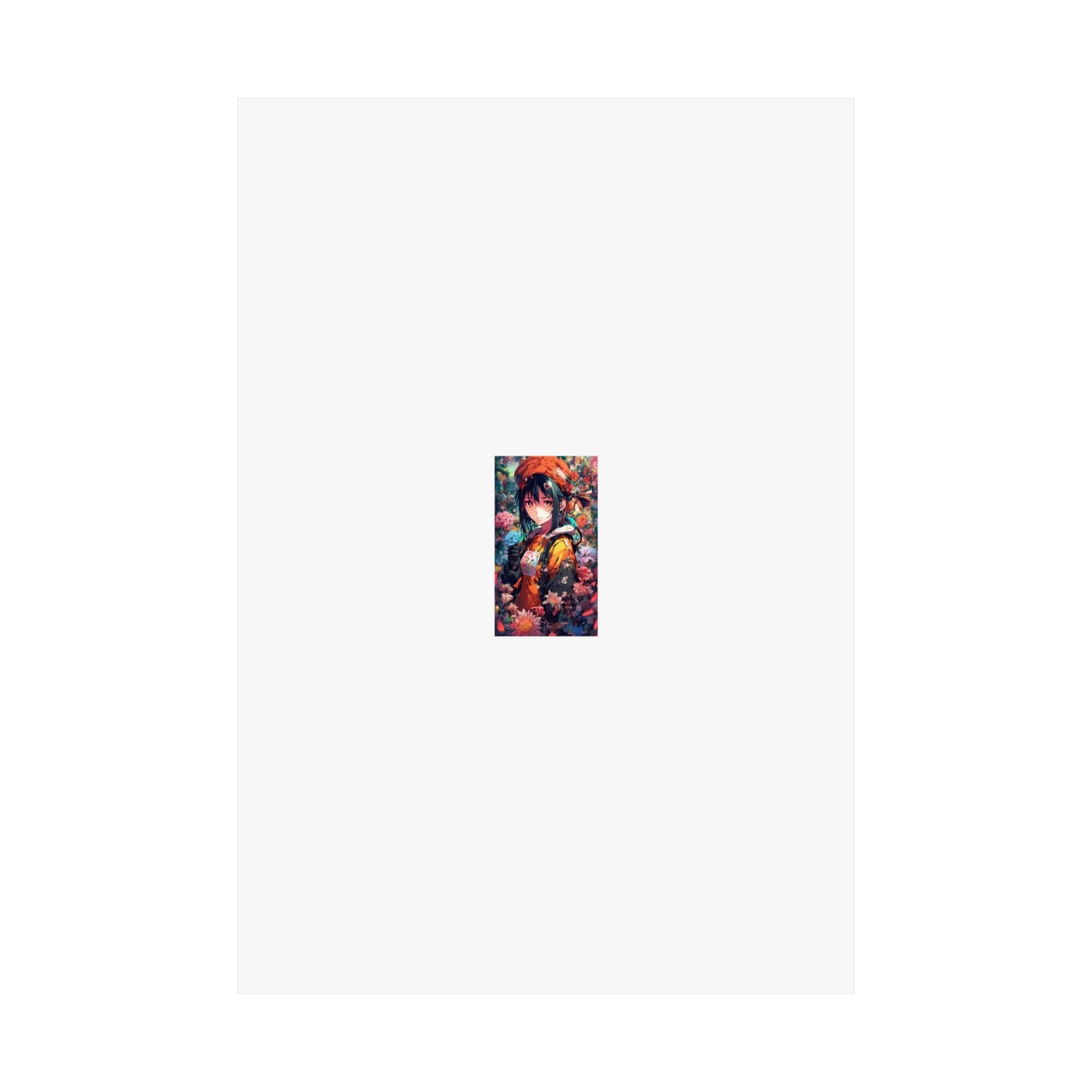 Anime Floral Forest Heroine Portrait Flower Poster Art