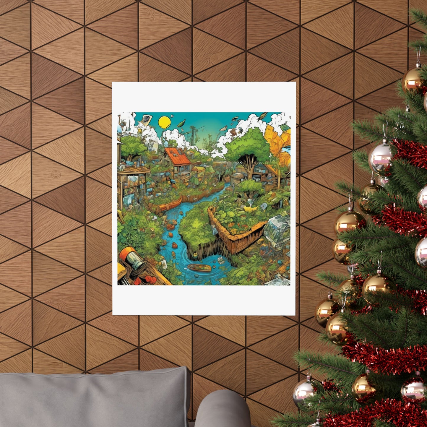 Whimsical Garden Stream Nature Gift Art Poster