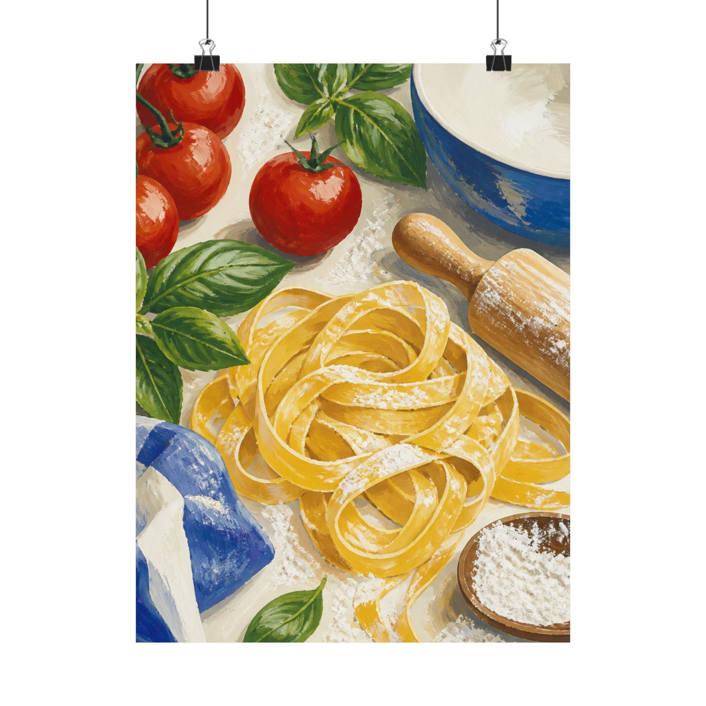 Fresh Pasta Making Kitchen Art Poster
