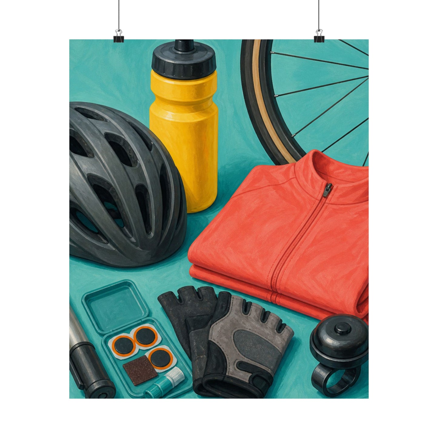 Colorful Cycling Gear Hobby Poster
