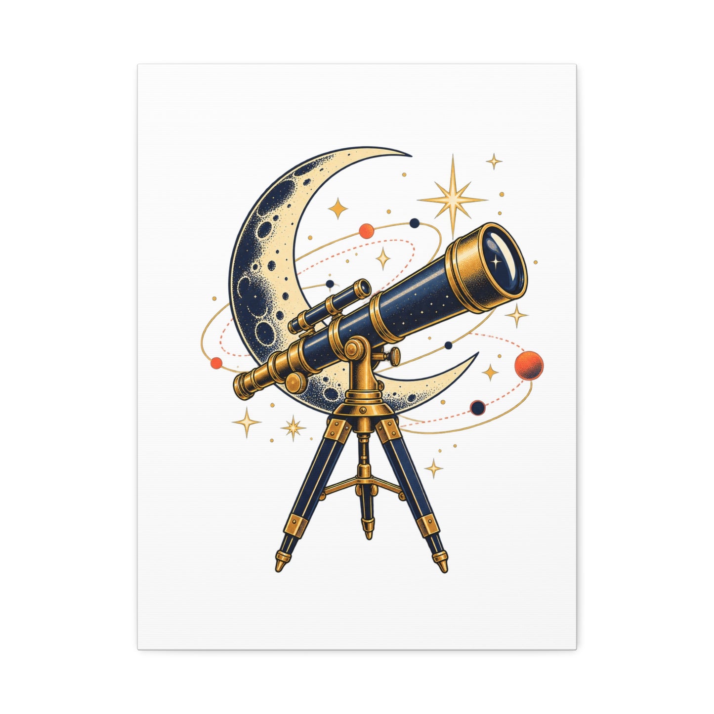 Vintage Telescope Celestial Astronomy Canvas