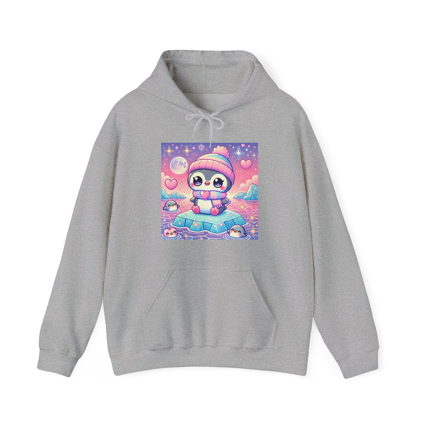 Cute Winter Penguin Ice Floe Kawaii Art Hoodie