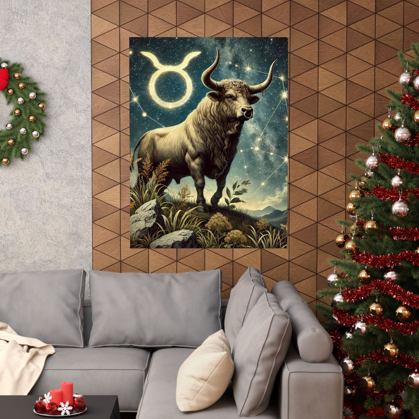 Taurus Bull Constellation Celestial Wall Art Poster