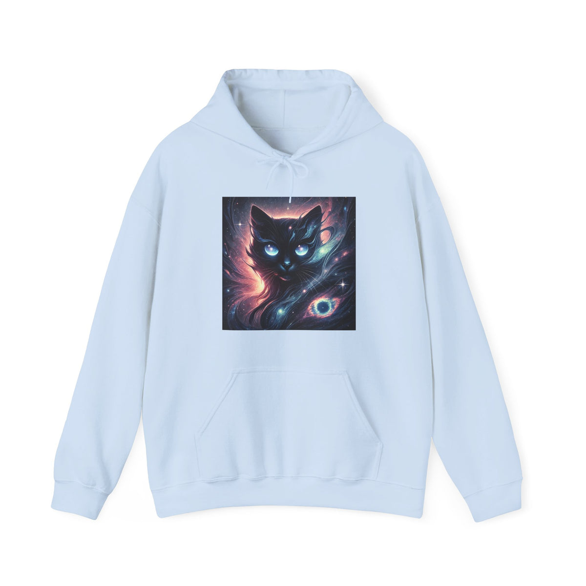 Cosmic Black Cat Galaxy Celestial Hoodie