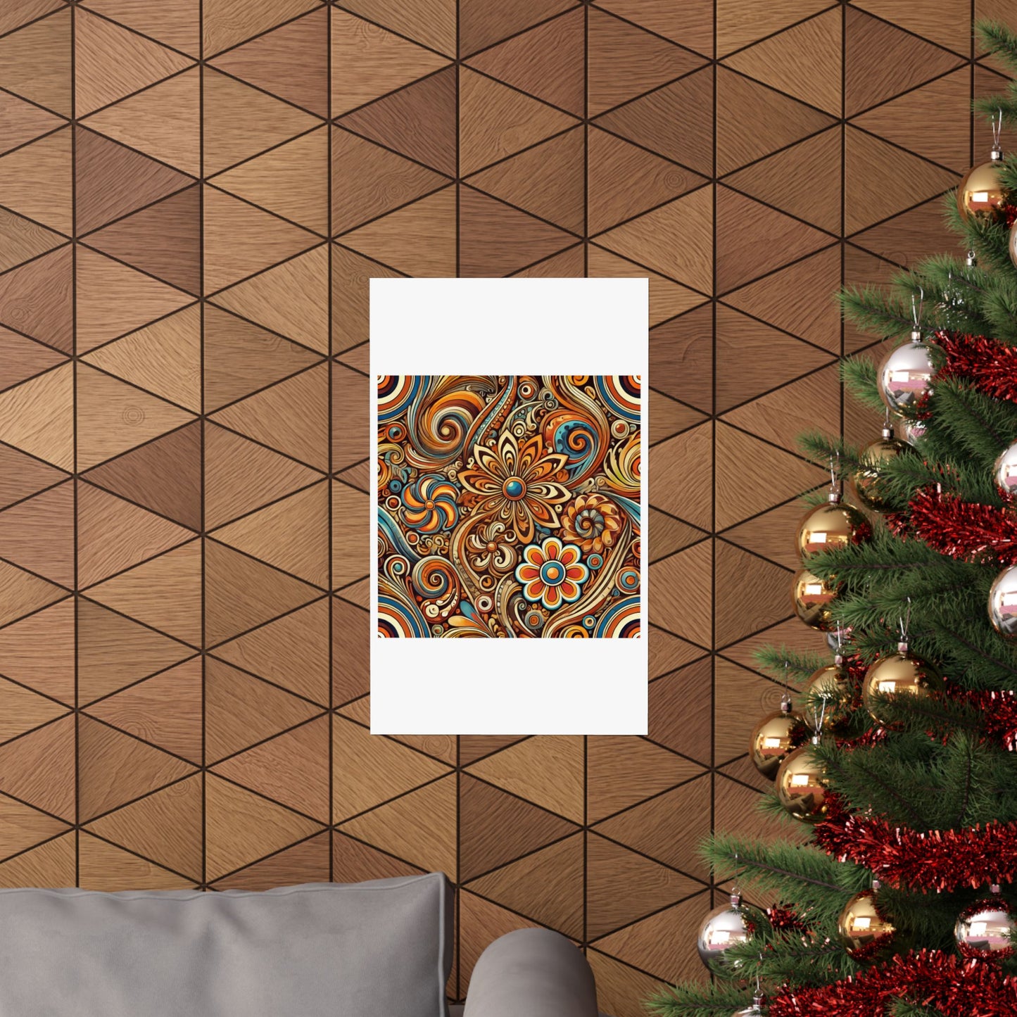 Ornate Abstract Floral Paisley Pattern Poster