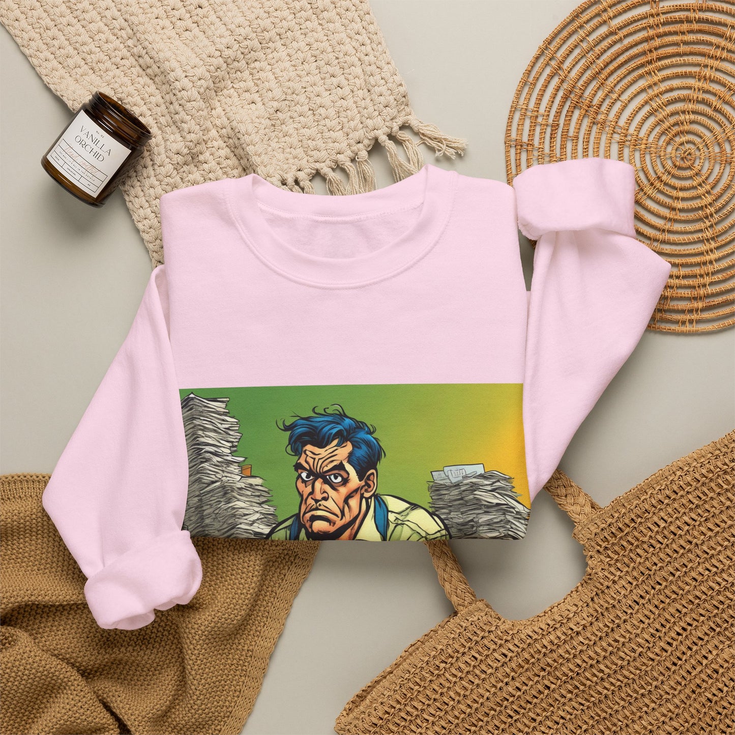 Paperwork Chaos Desk Worker Funny Office Art Sweatshirt