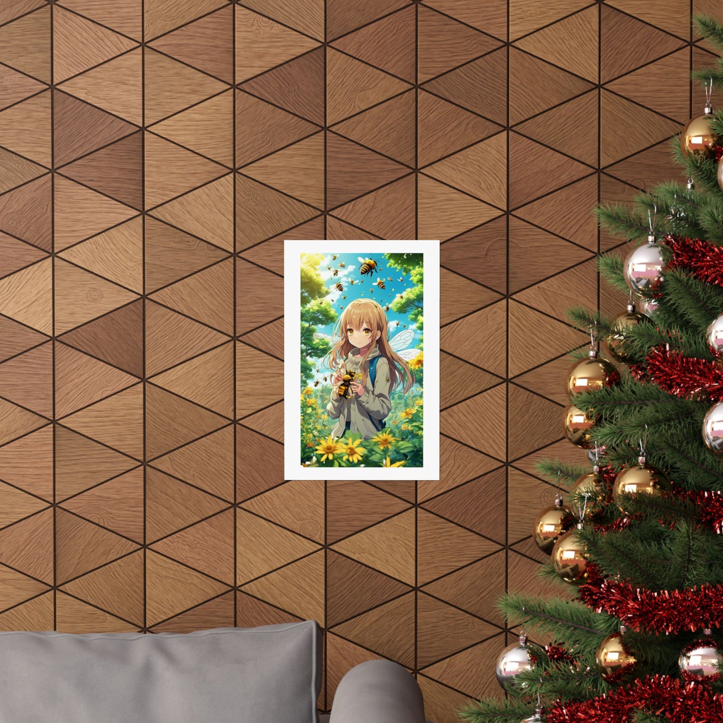 Bee Fairy Garden Anime Nature Art Poster