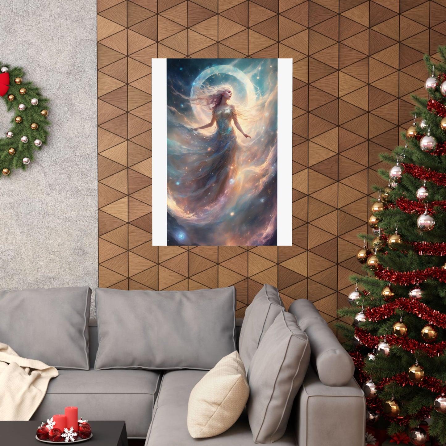Moonlit Celestial Dancer Fantasy Portrait Poster