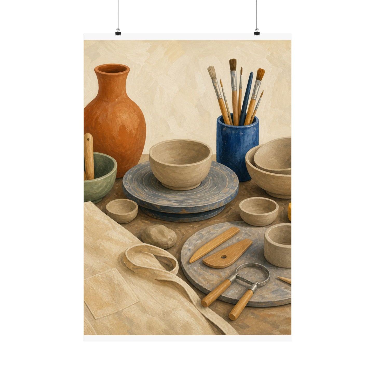Colorful Pottery Studio Hobby Poster
