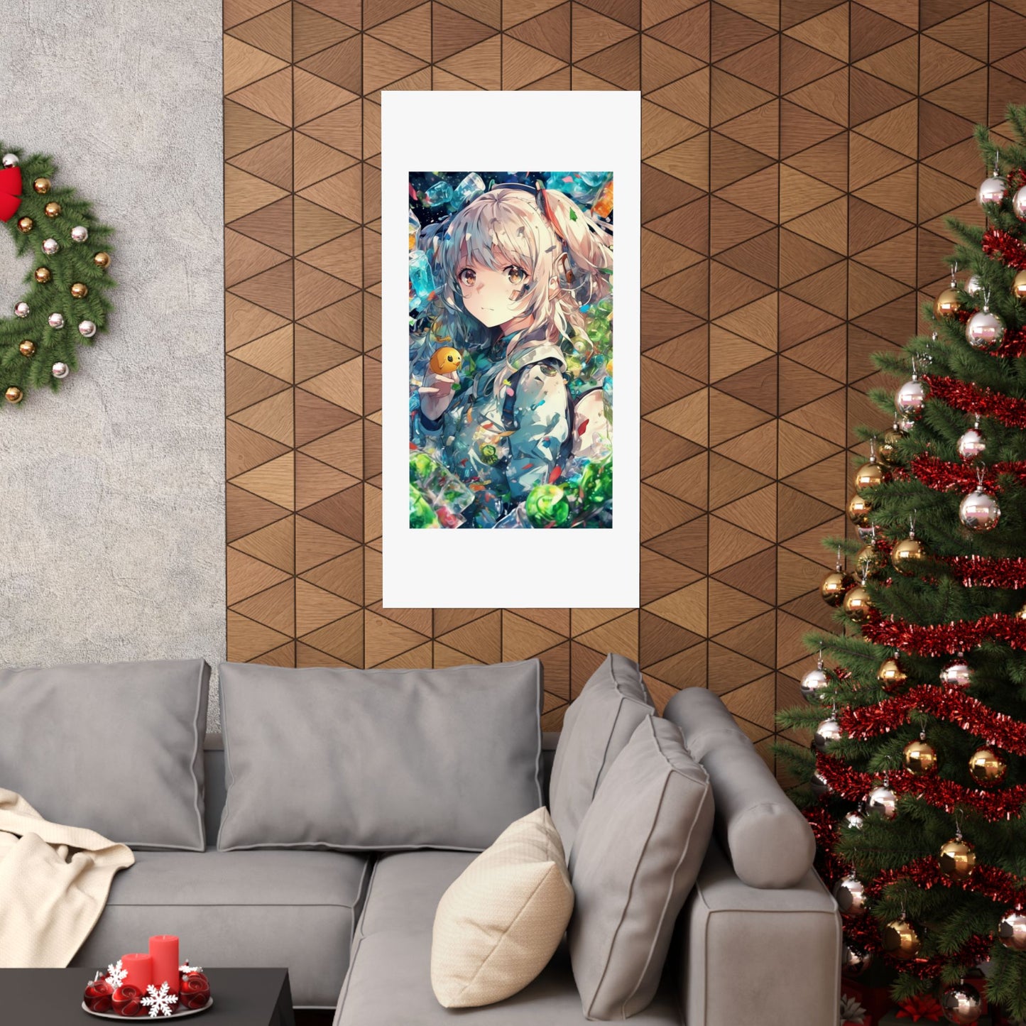 Crystal Bottle Anime Portrait Colorful Wall Poster