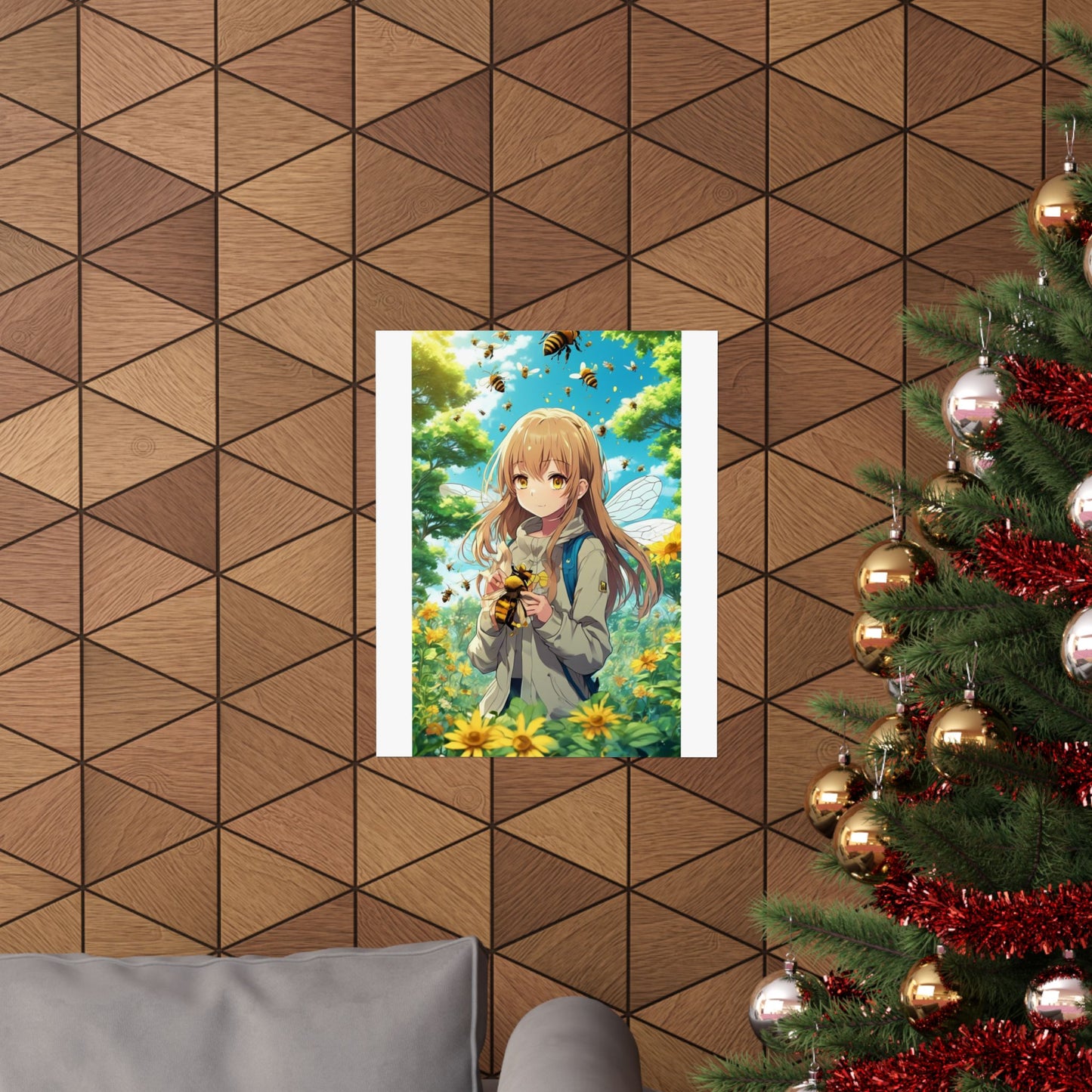 Bee Fairy Garden Anime Nature Art Poster