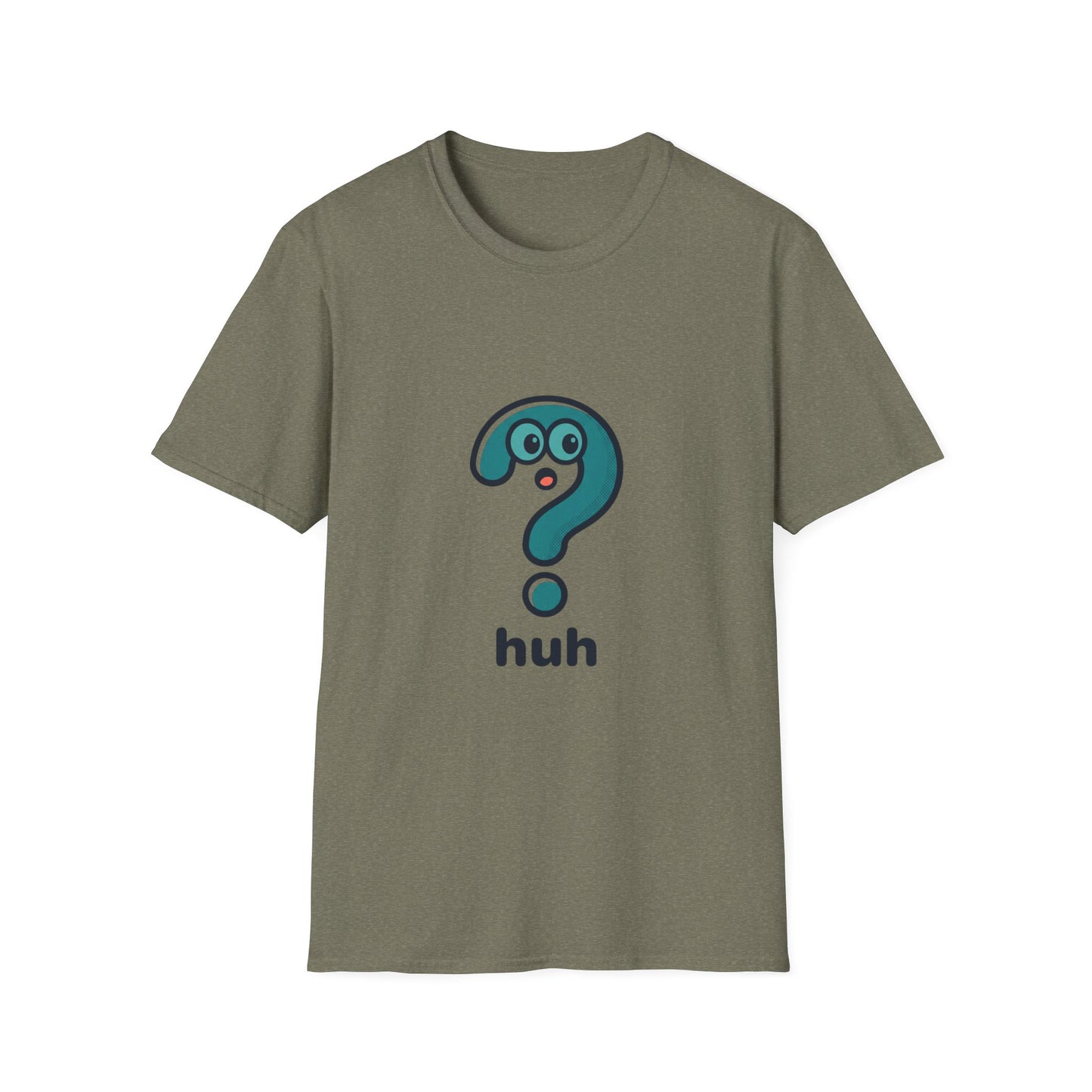 Confused Question Mark Character T-Shirt | Funny “Huh?” Cartoon Graphic Tee, Silly Expression Humor Shirt