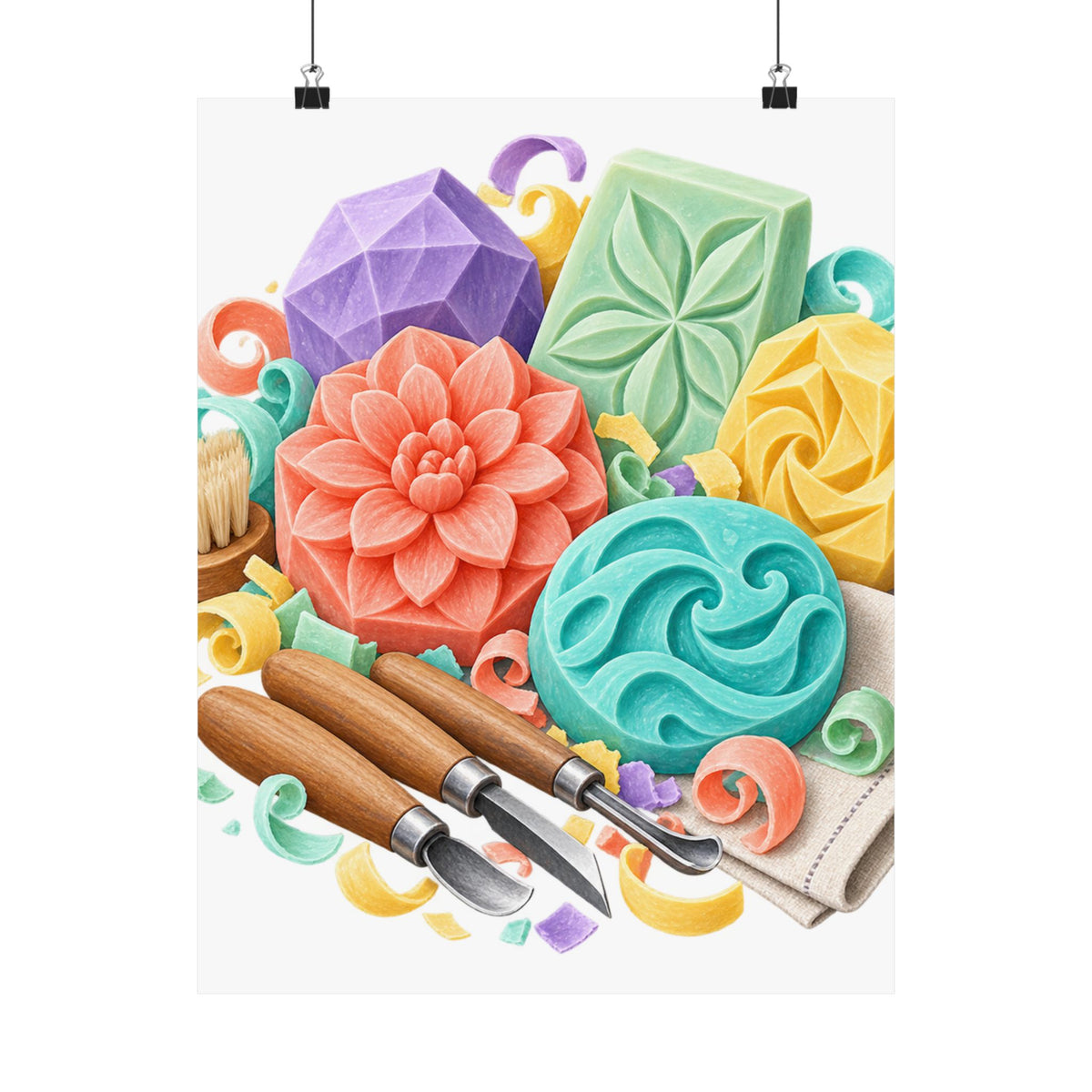 Colorful Soap Carving Workshop Poster