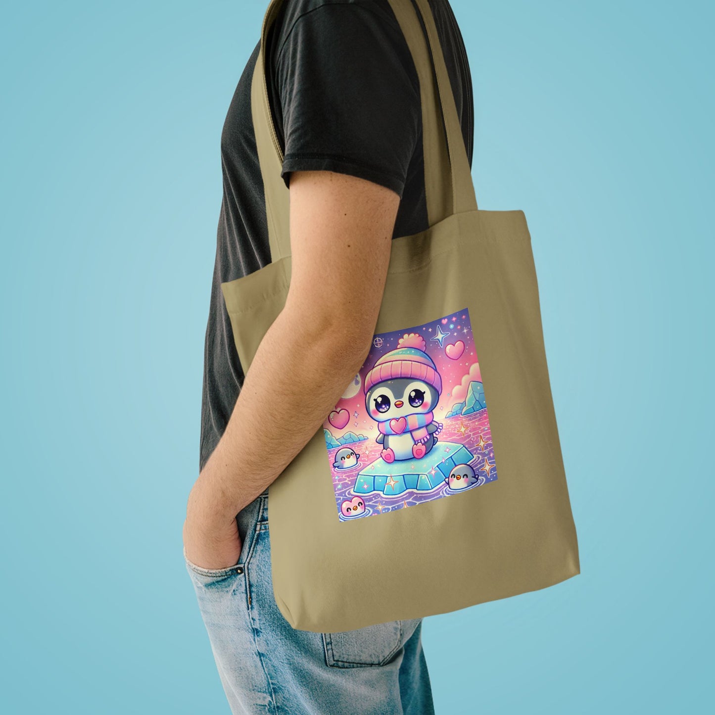 Cute Winter Penguin Ice Floe Kawaii Art Tote Bag