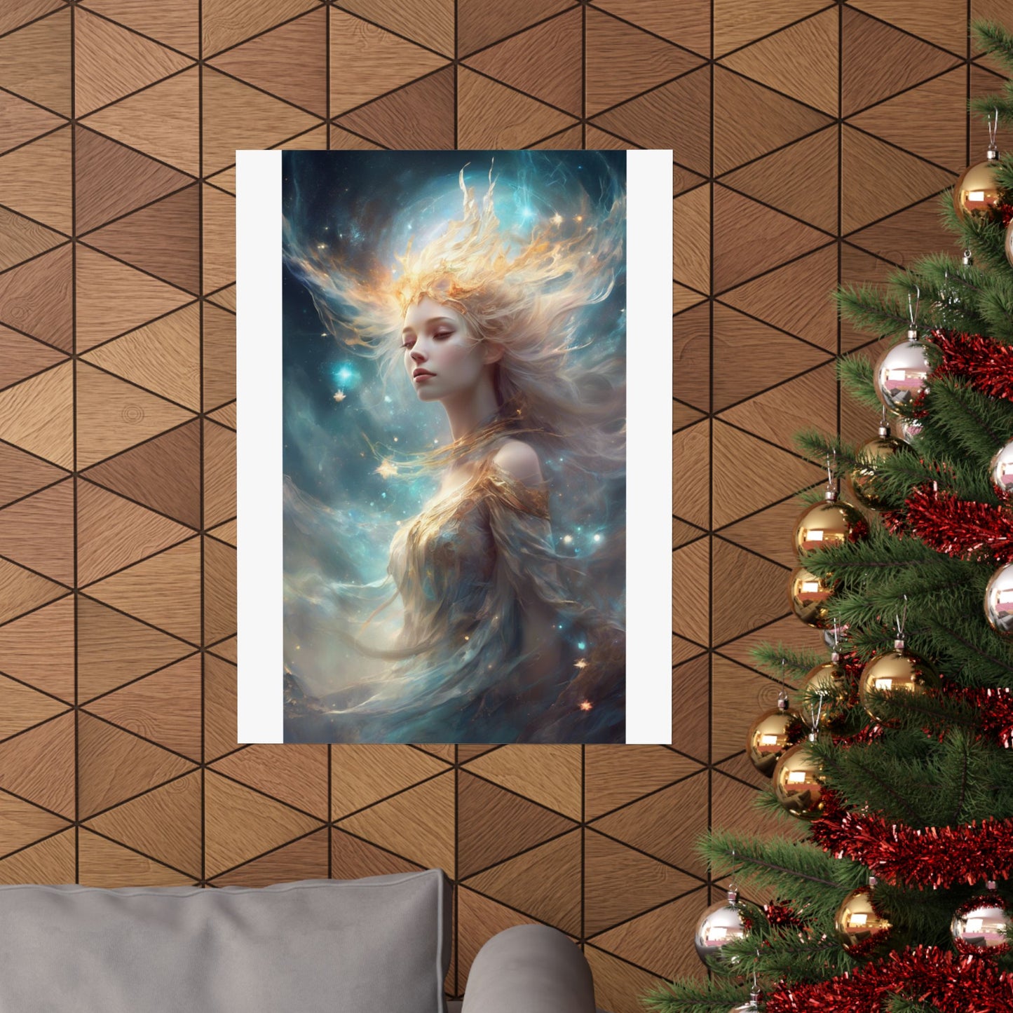 Solar Celestial Spirit Fantasy Portrait Poster