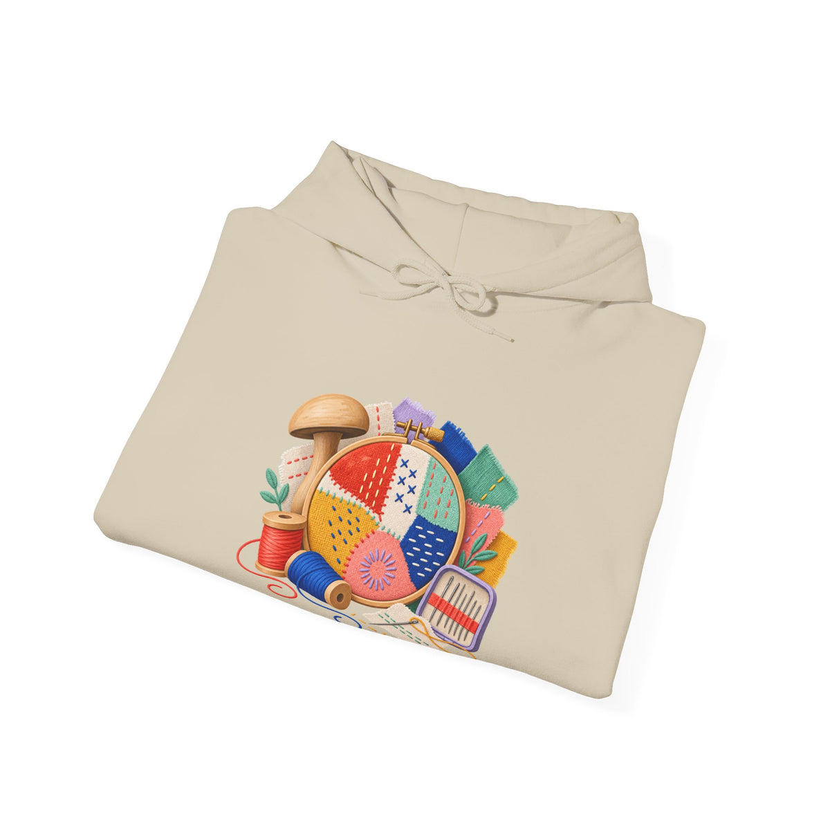 Colorful Visible Mending Workshop Hoodie