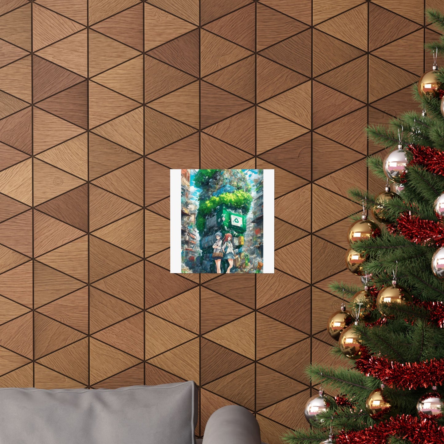 Urban Recycling Anime Friends Green City Wall Poster