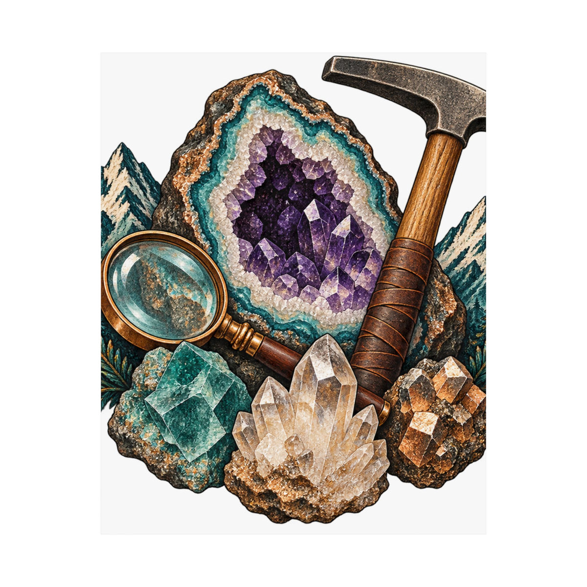 Vintage Geode and Rockhounding Field Kit Poster