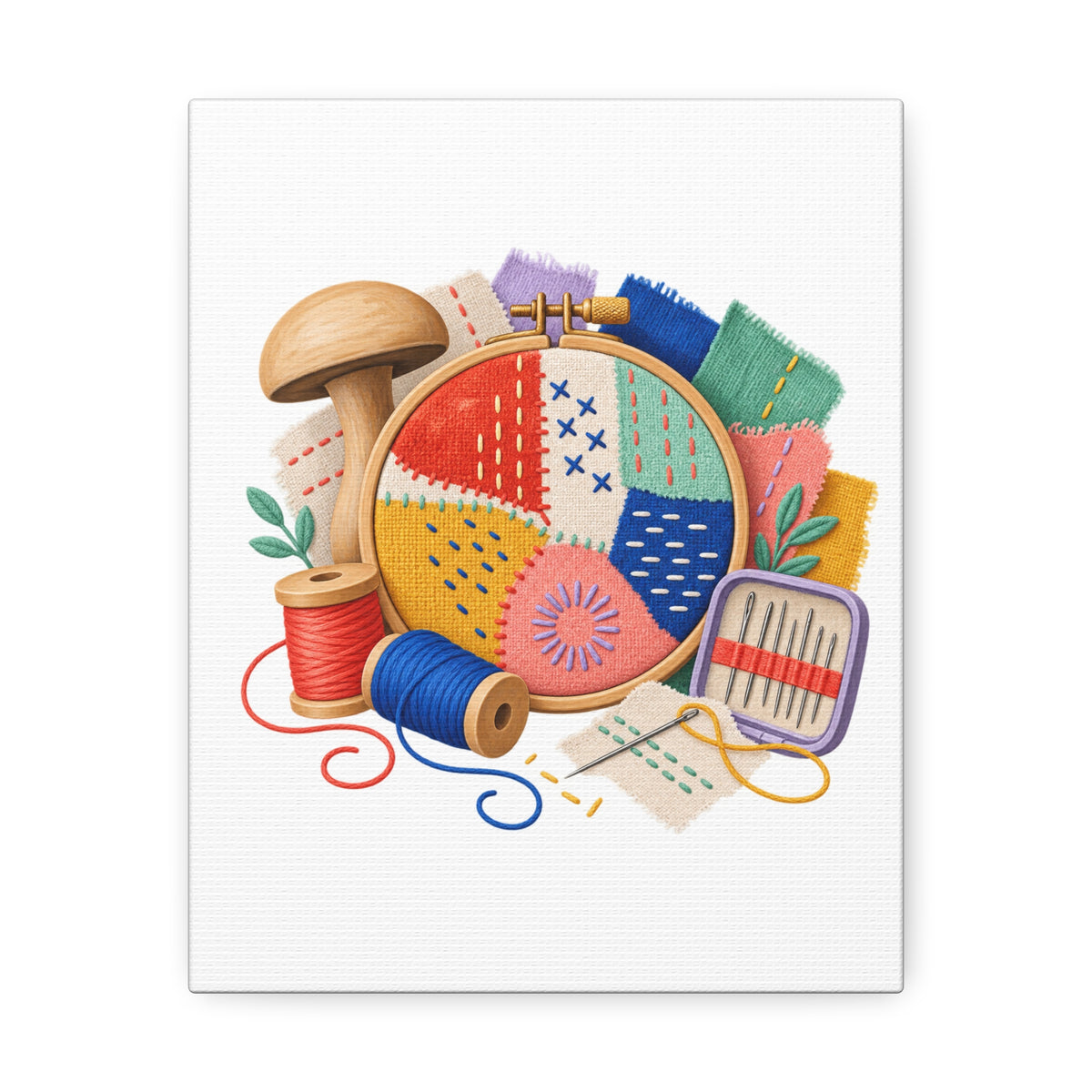 Colorful Visible Mending Workshop Canvas
