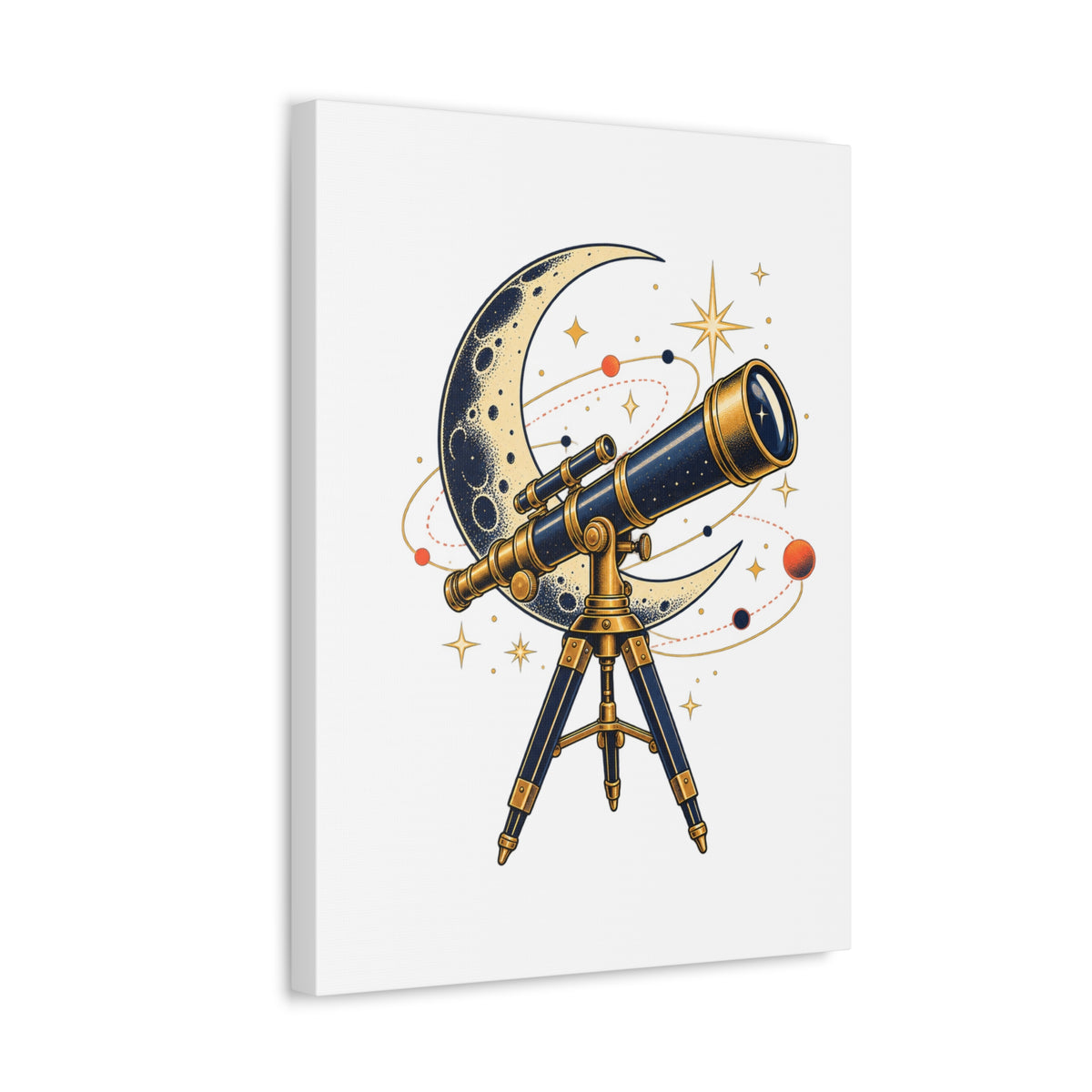 Vintage Telescope Celestial Astronomy Canvas