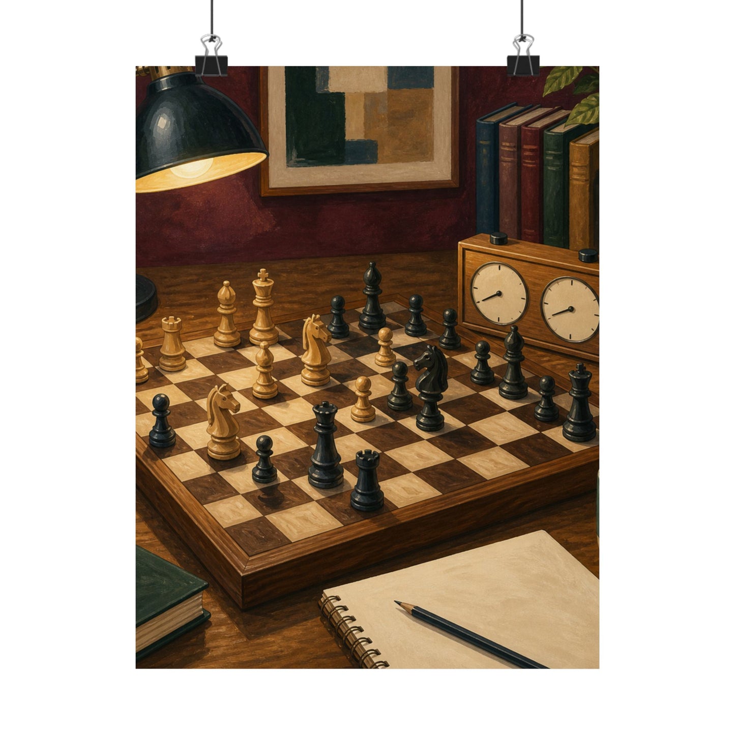 Cozy Chess Strategy Game Hobby Poster