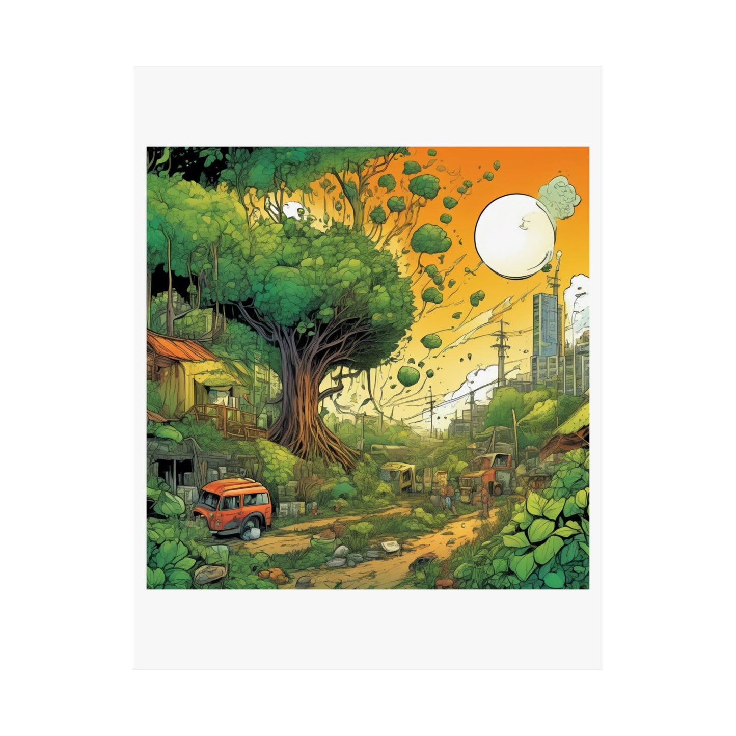 Cottage Road Landscape Nature Gift Art Poster