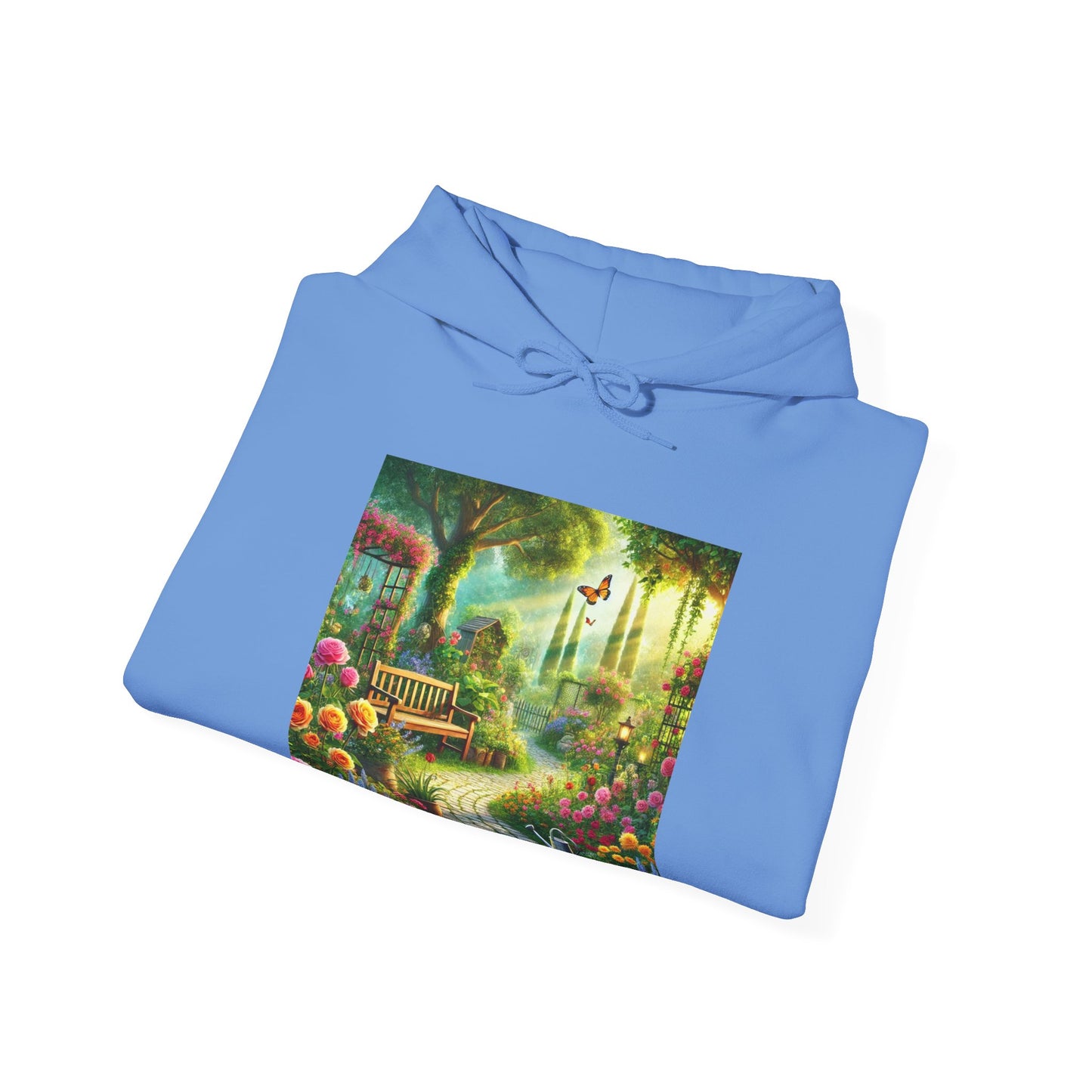 Sunlit Spring Flower Garden Bench Hoodie
