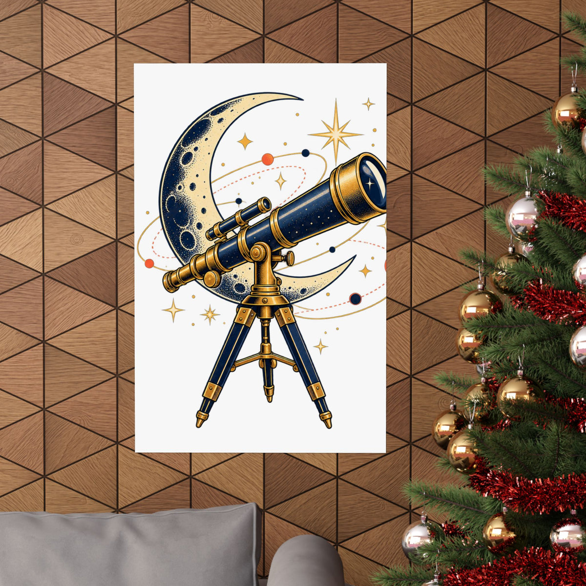 Vintage Telescope Celestial Astronomy Poster