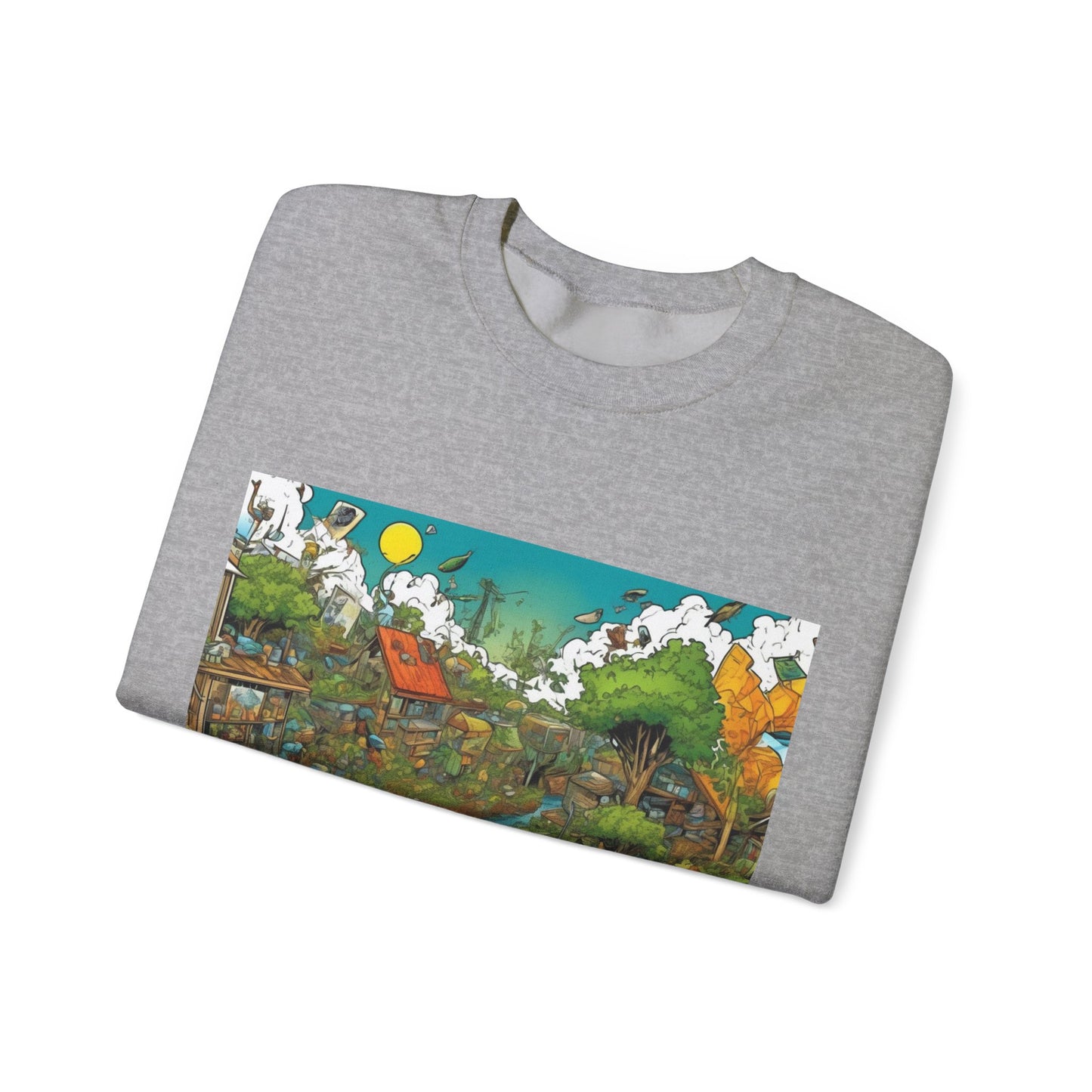 Whimsical Garden Stream Nature Gift Art Sweatshirt